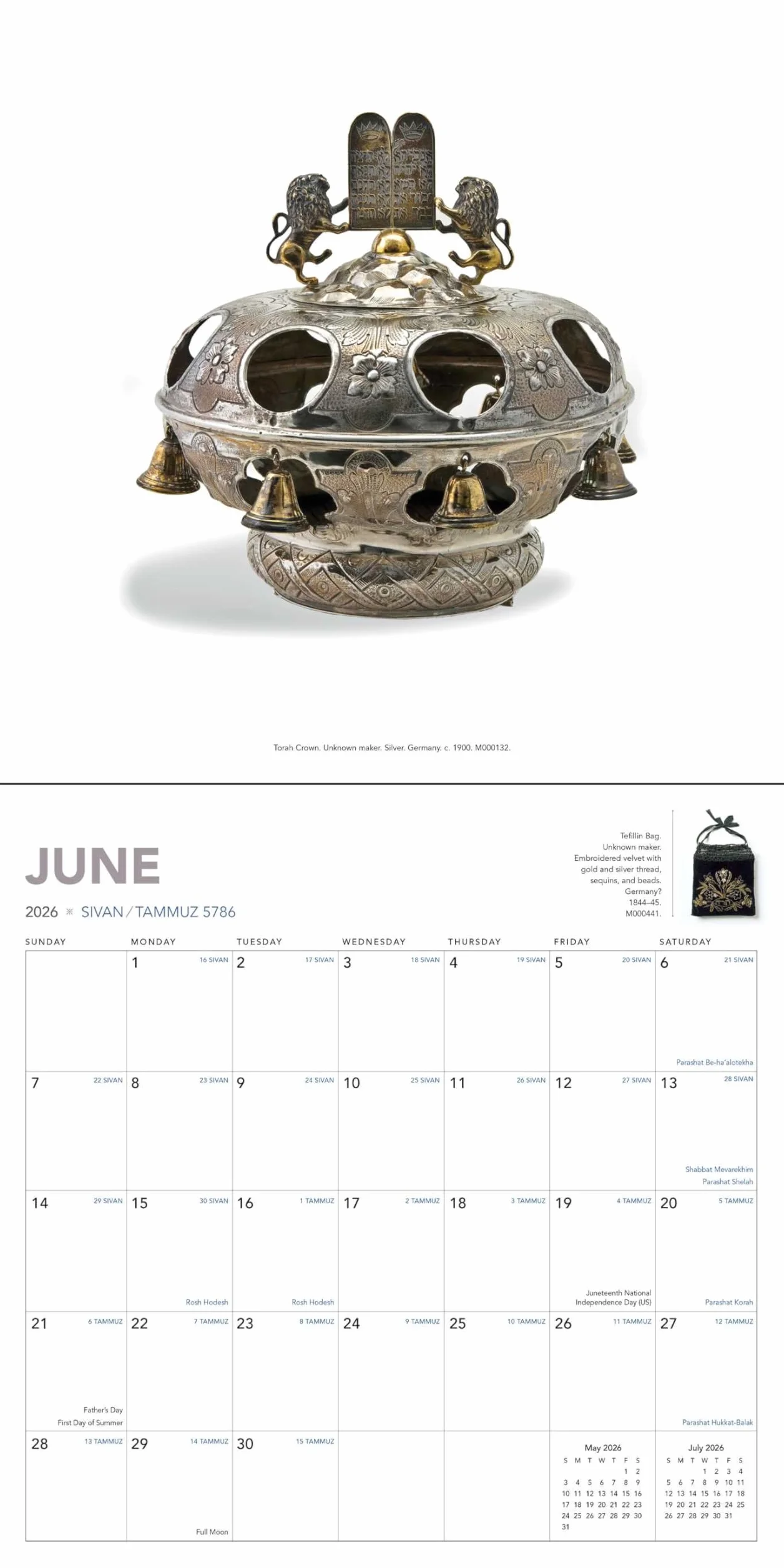 The Jewish Calendar 2025–2026 (5786) 16-Month Wall Calendar: Original Universe-Kalender [Mehrsprachig] [Kalender]