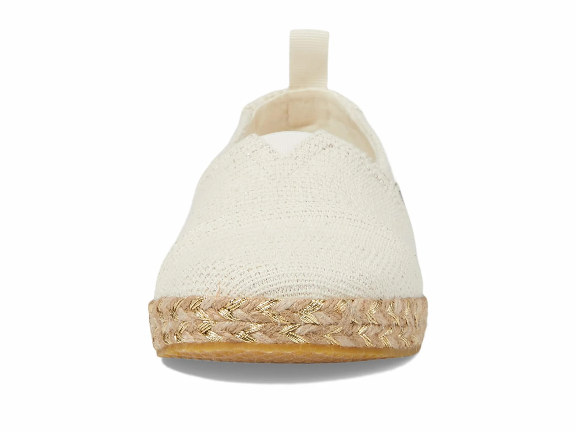 TOMS Girl's Alpargata RopeLoafer Flat, Naturalny niebarwiony metaliczny lniany pasek, 12 UK Child