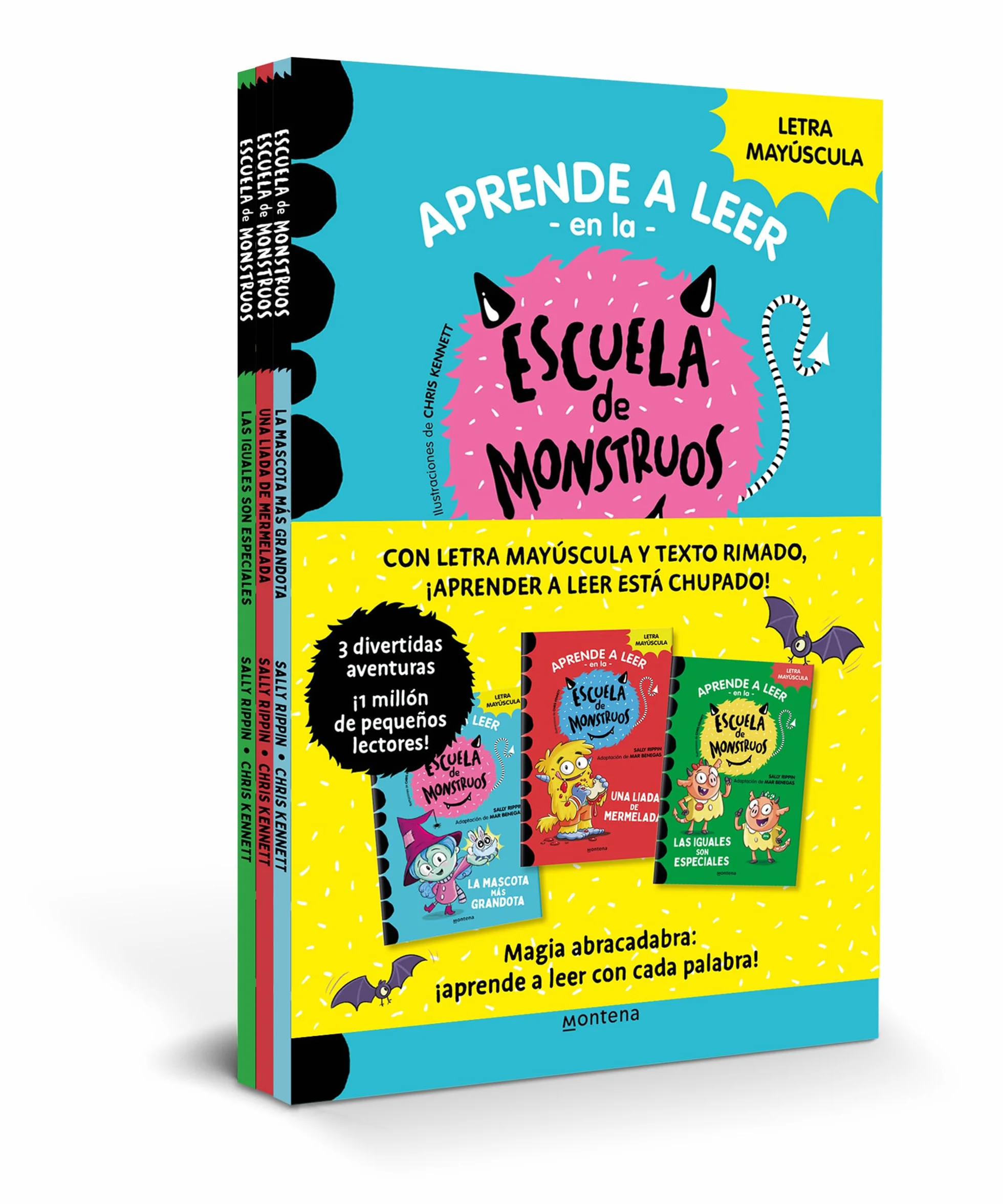 Aprender a leer en la Escuela de Monstruos - Pack con los libros 1, 2 y 3: En letra MAYÚSCULA (libros para niños a partir de 5 años)