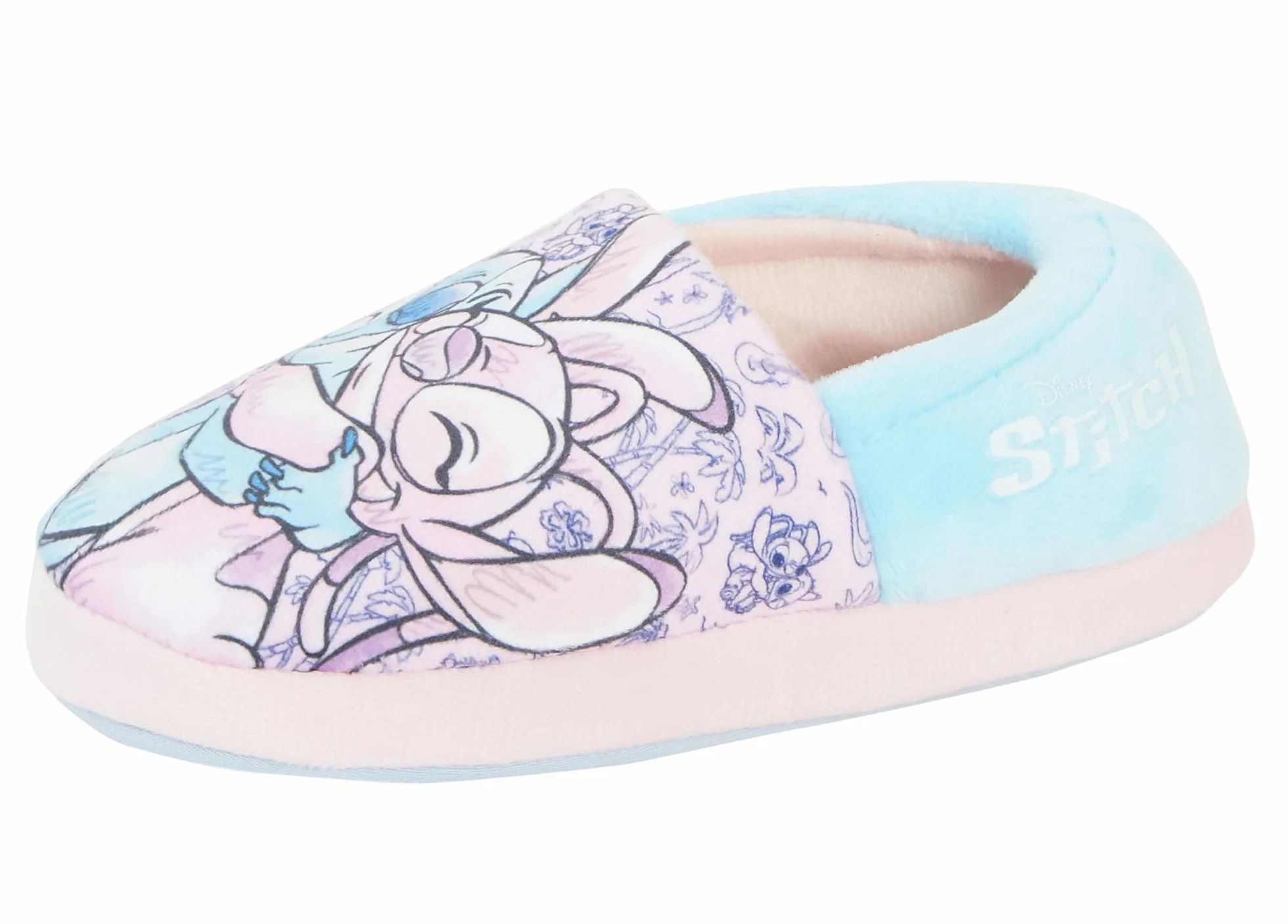 Disney Dziewczęce kapcie dla dzieci Stitch & Angel Slip On Warm House Shoes Mules