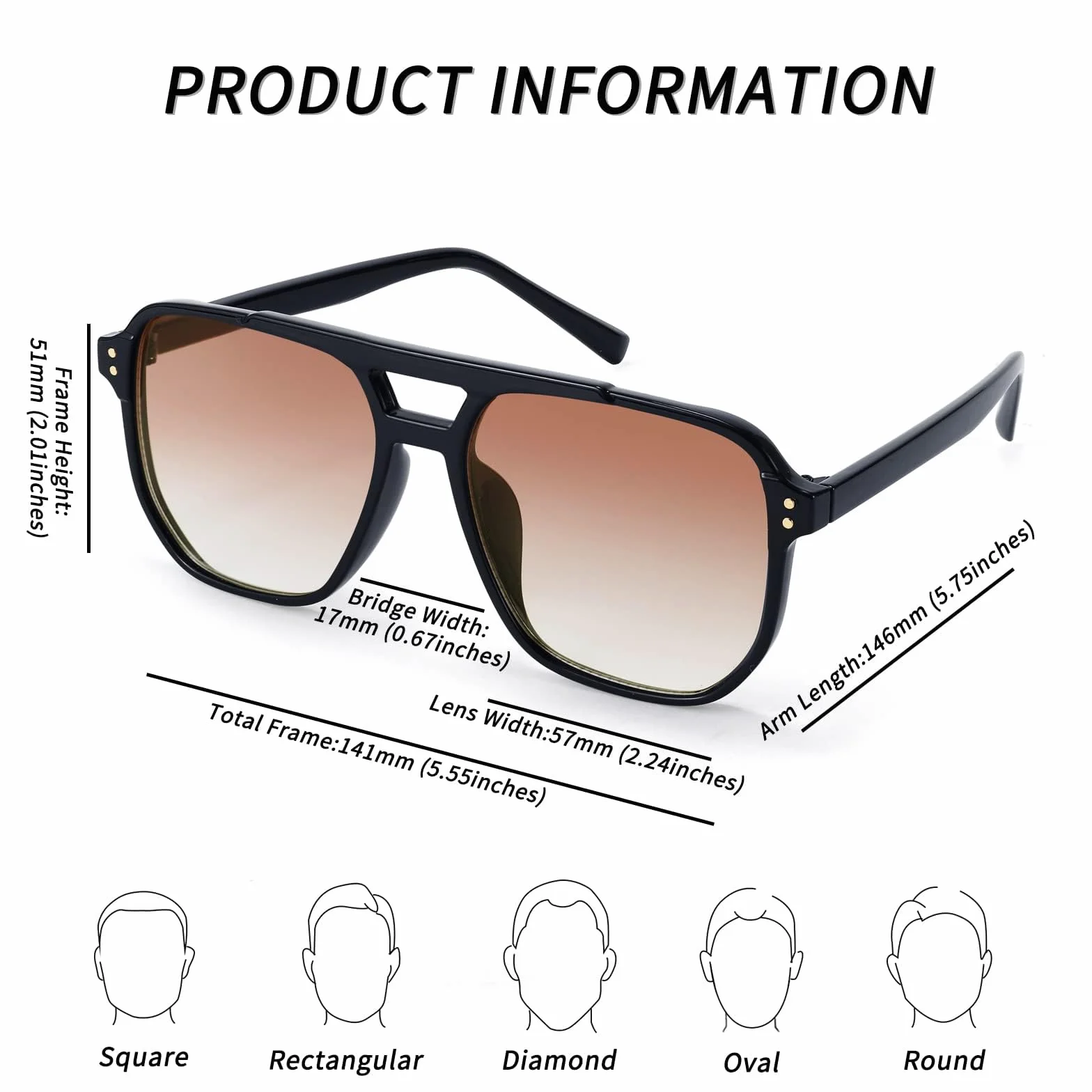 FEISEDY Retro Kwadratowe Okulary Przeciwsłoneczne Kobiety Mężczyźni 70s Vintage Modne Okulary Klasyczne z Podwójnym Mostkiem Ochrona UV400 B2835