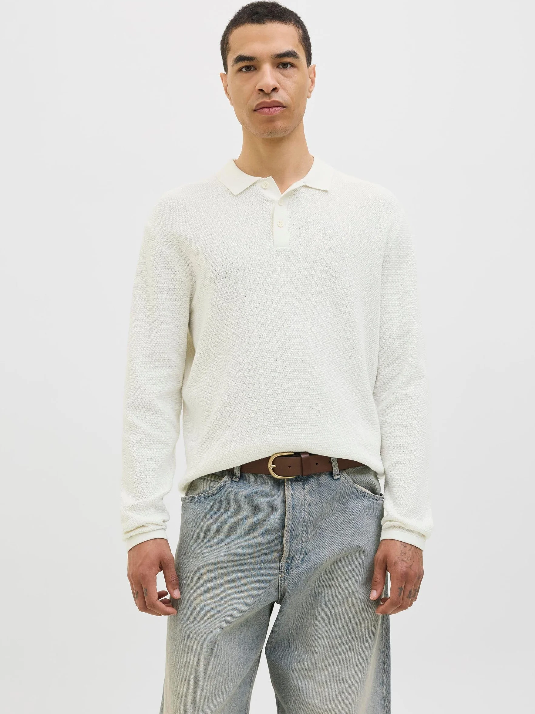 JACK & JONES Jjegeorge Knit Polo Ls Sn, Coriander, XL