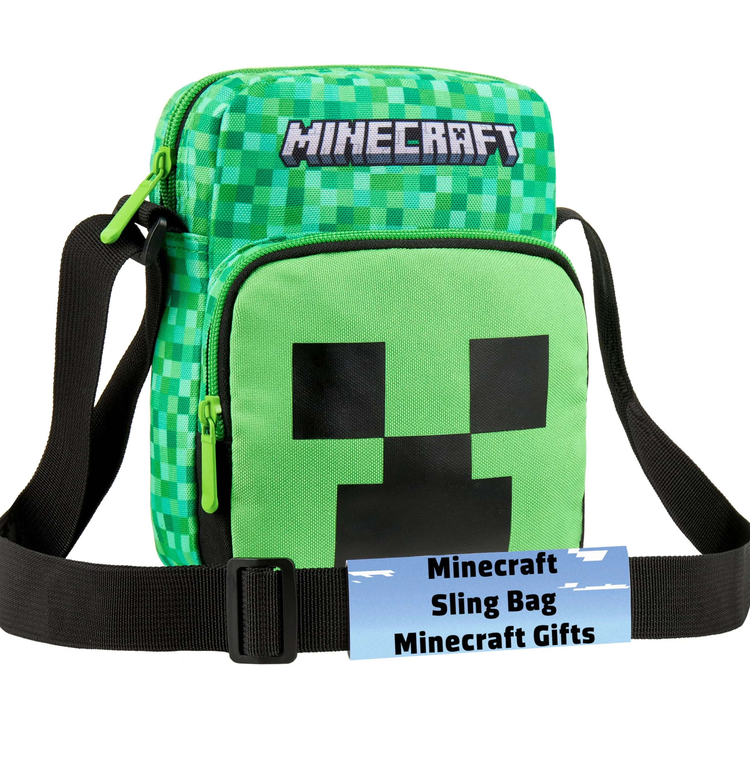 Minecraft Chłopięca torba crossbody dla chłopców, ZIELONY, One Size, Nowoczesny