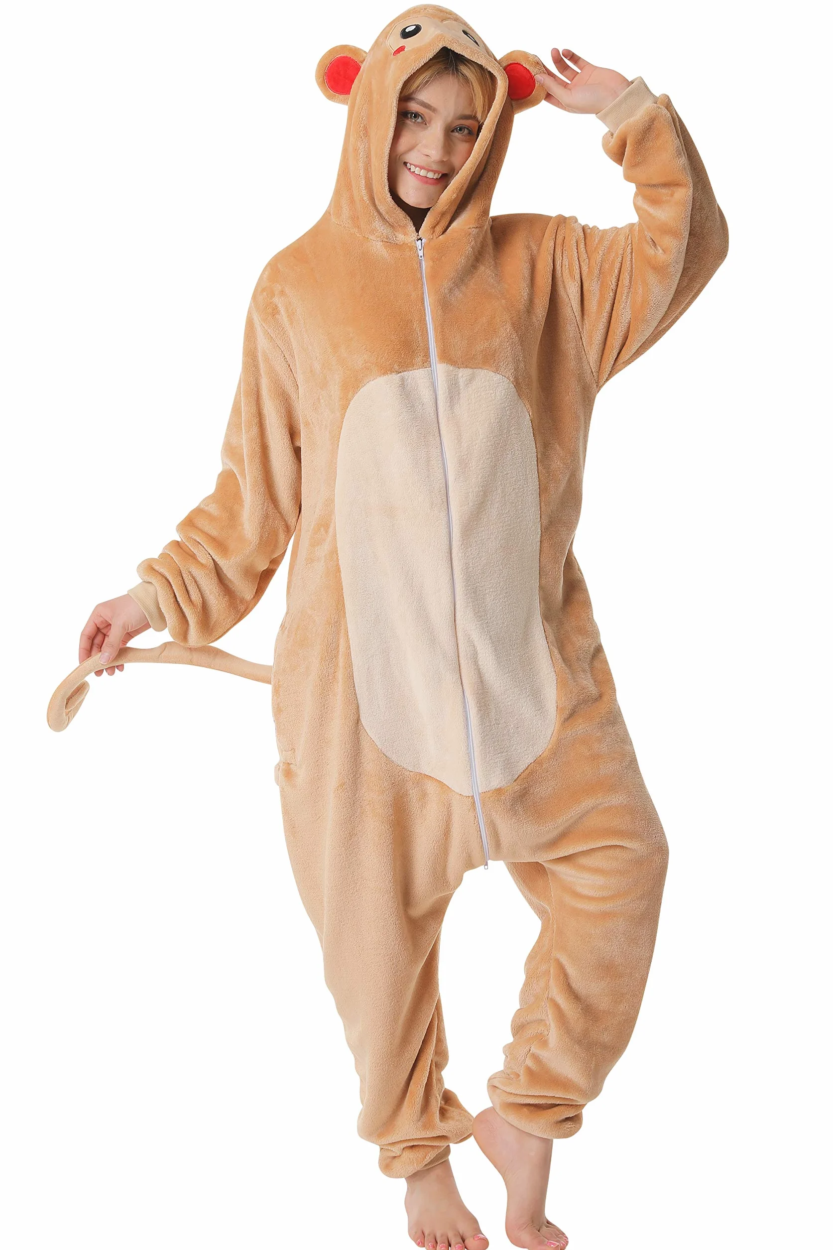 corimori 1852 (10+ wzorów) jednoczęściowy kombinezon zimowy z kapturem Kigurumi dorośli