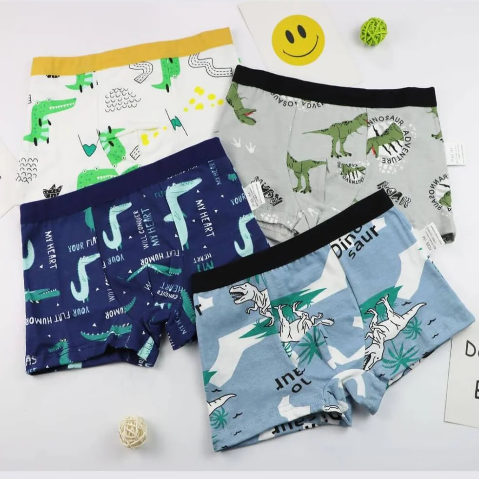 JackLoveBriefs Bokserki dziecięce bawełniane wzór dinozaura niedźwiedź polarny 12, 1-13 lat