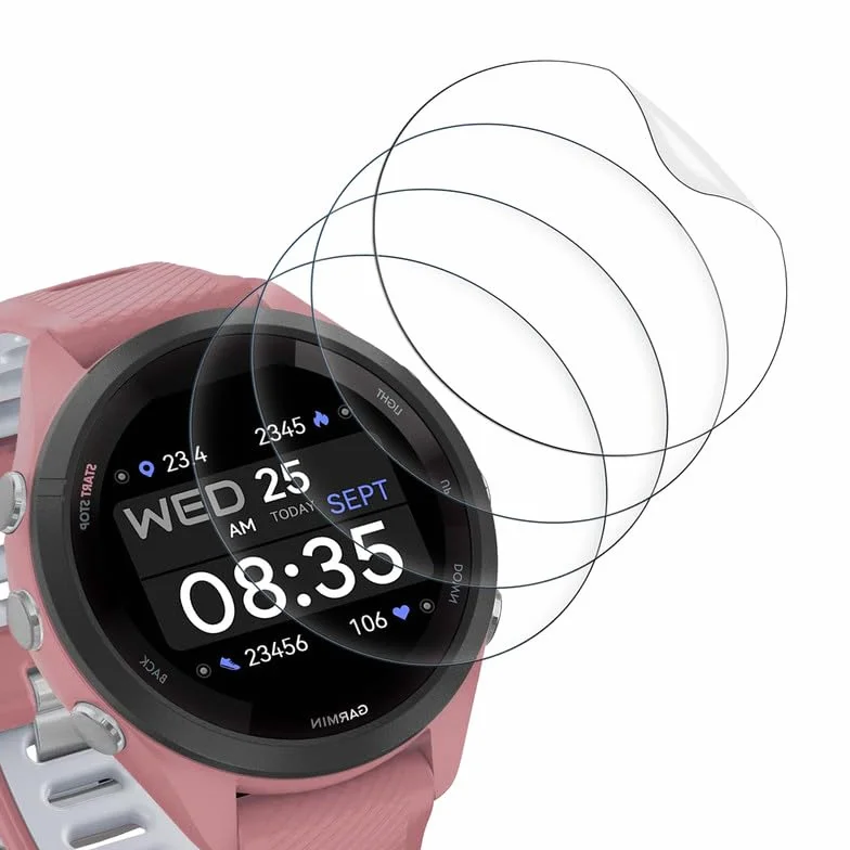 4 sztuki folii ochronnej do Garmin Forerunner 965 ochrona ekranu, 0,33 mm, łatwa instalacja ochrona do Garmin Forerunner 965, folia zapobiegająca pozostawianiu odcisków palców, HD TPU, miękka folia na
