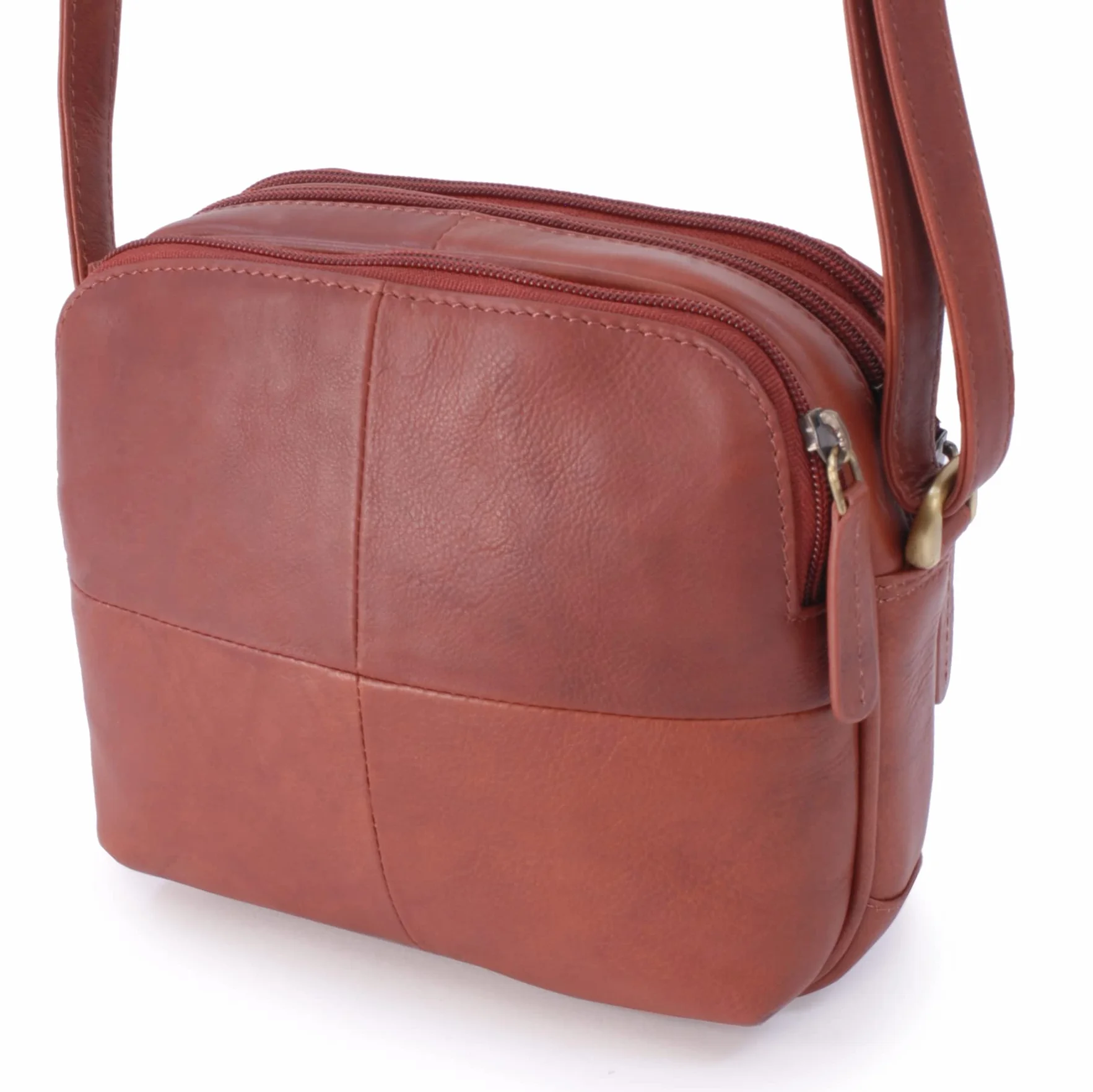 Visconti - Damska Mała Skórzana Torebka Crossbody - Torba na Ramię z Długim Regulowanym Paskiem - z Wieloma Kieszeniami - 18939 Holly
