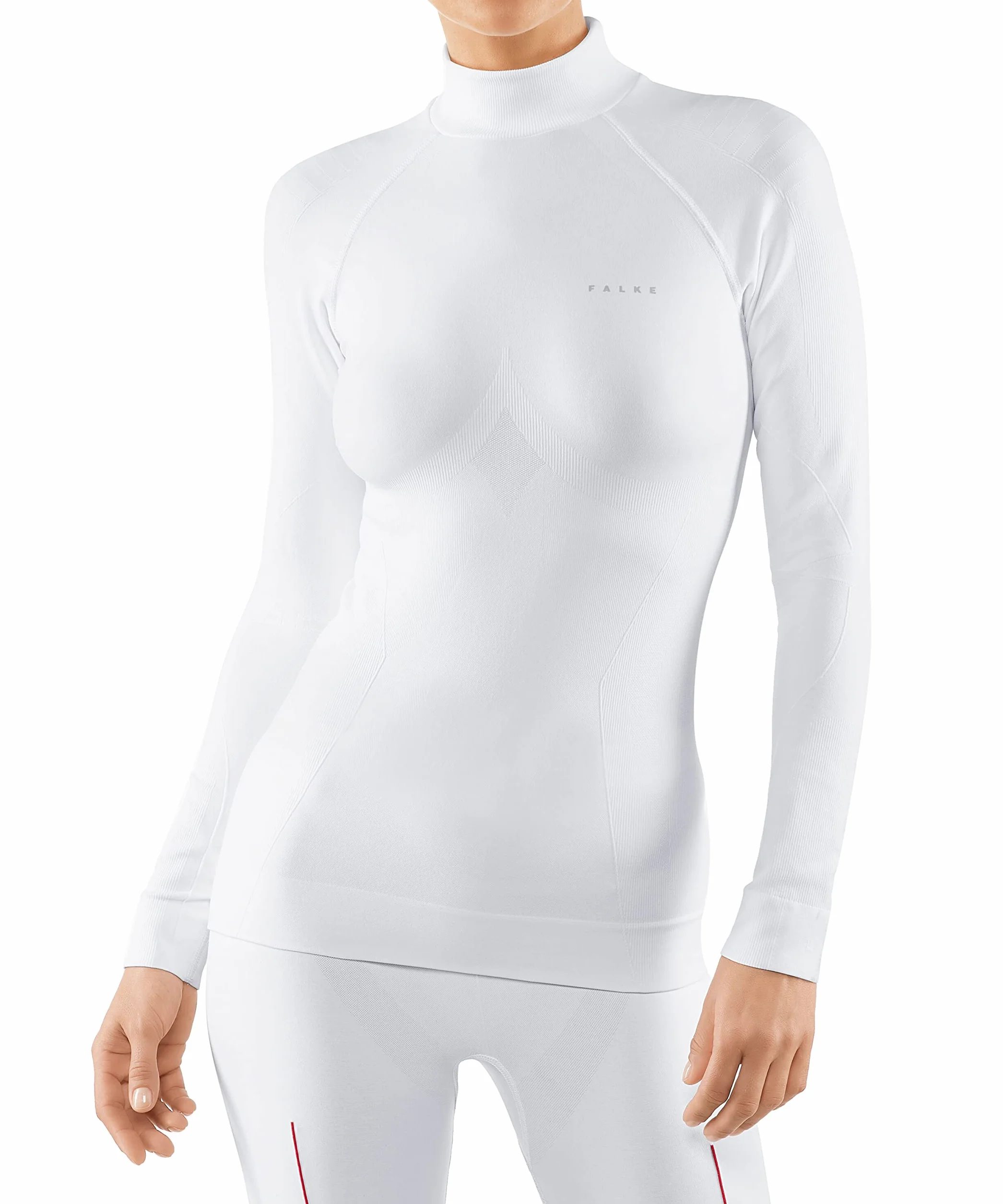 FALKE Kobiety Warstwa podstawowa (góra) Maximum Warm High Neck W L/s Sh materiał funkcyjny szybkoschnące ciepłe 1 Sztuka, Biały White 2860, XL