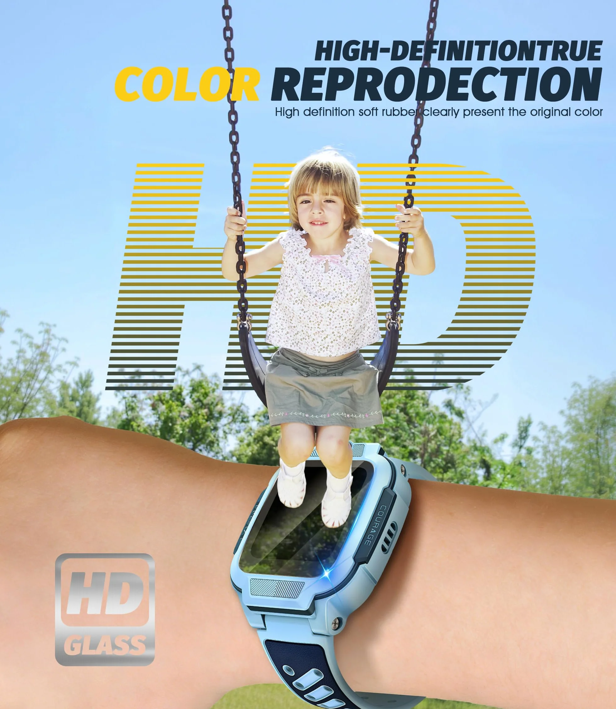 NEWZEROL Szkło ochronne na wyświetlacz, kompatybilne z Imoo Watch Phone Z3, pełne pokrycie, bez pęcherzyków powietrza, odporne na zarysowania, ze szkła, folia ochronna na wyświetlacz HD do zegarka