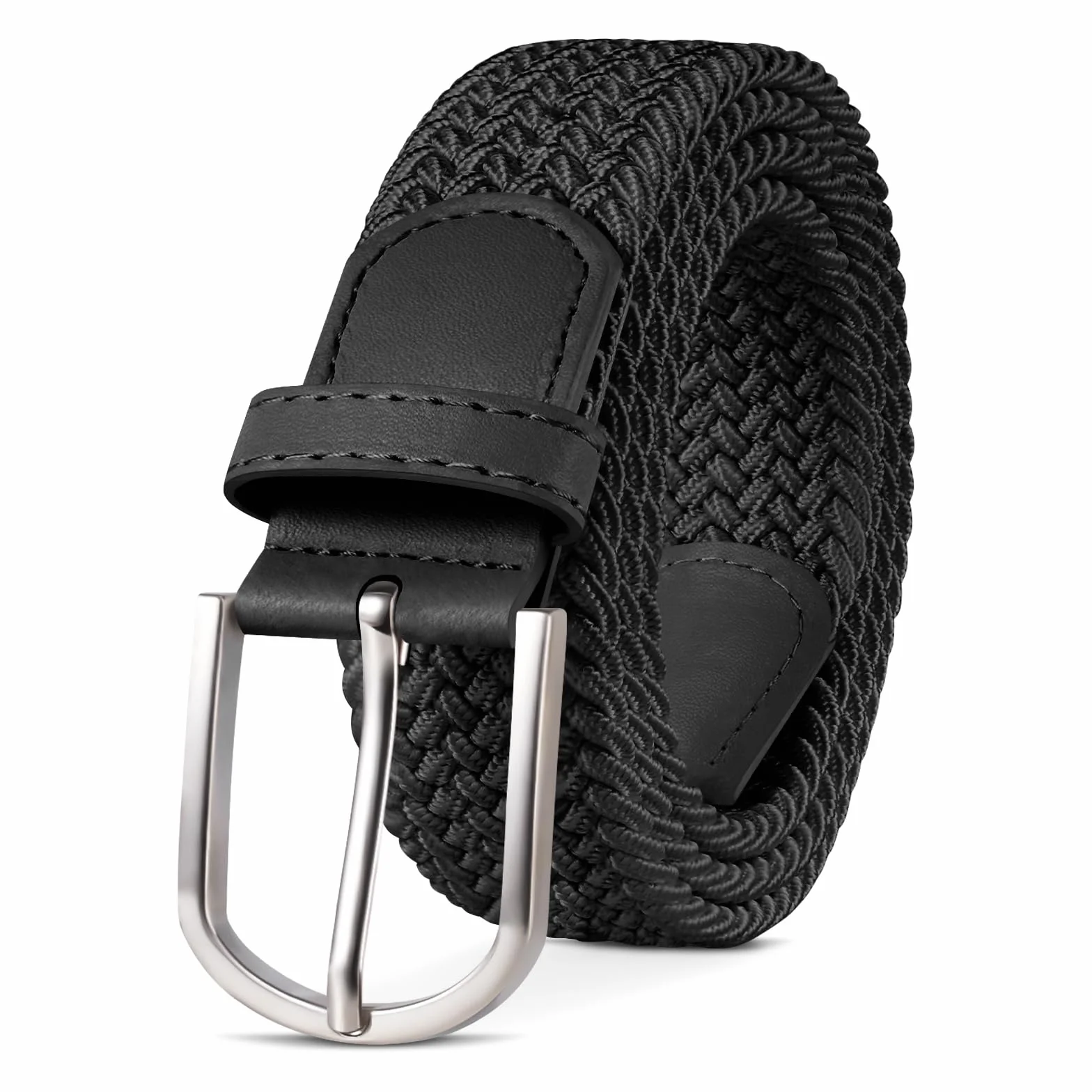 TANGCHAO Pasek elastyczny pleciony unisex – regulowany pasek do spodni bez dziurek dla mężczyzn i kobiet, szerokość 33 mm, długość od 90 cm do 135 cm, dostępny w różnych kolorach