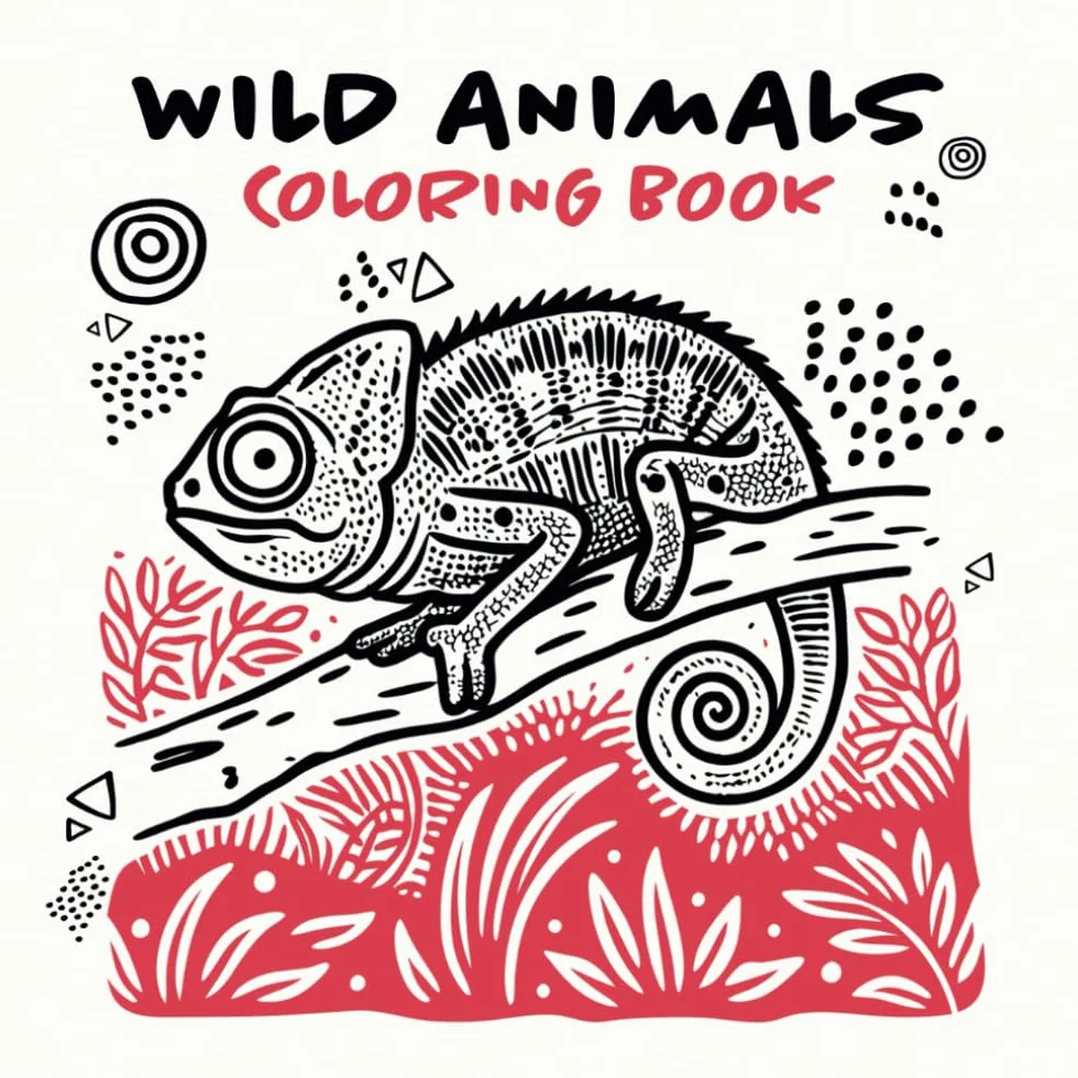 Wild Animals: Bold and Easy Coloring Book for Kids, Toddlers and Young Explorers