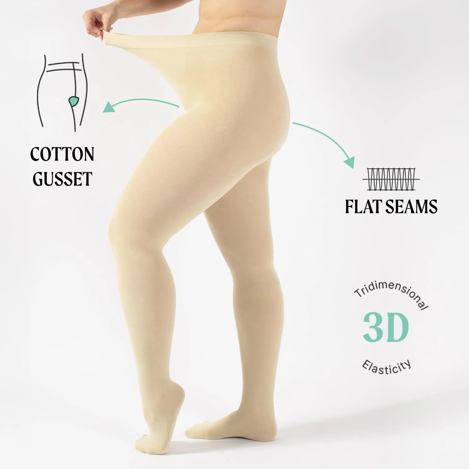 CALZITALY Ciepły Kobiety Collants en Laine Mate pour Femme | Collants en Cachemire | Chaussettes de Couverture | 150 Den | Noir, Bleu | S M L Xl (1 w zestawie)
