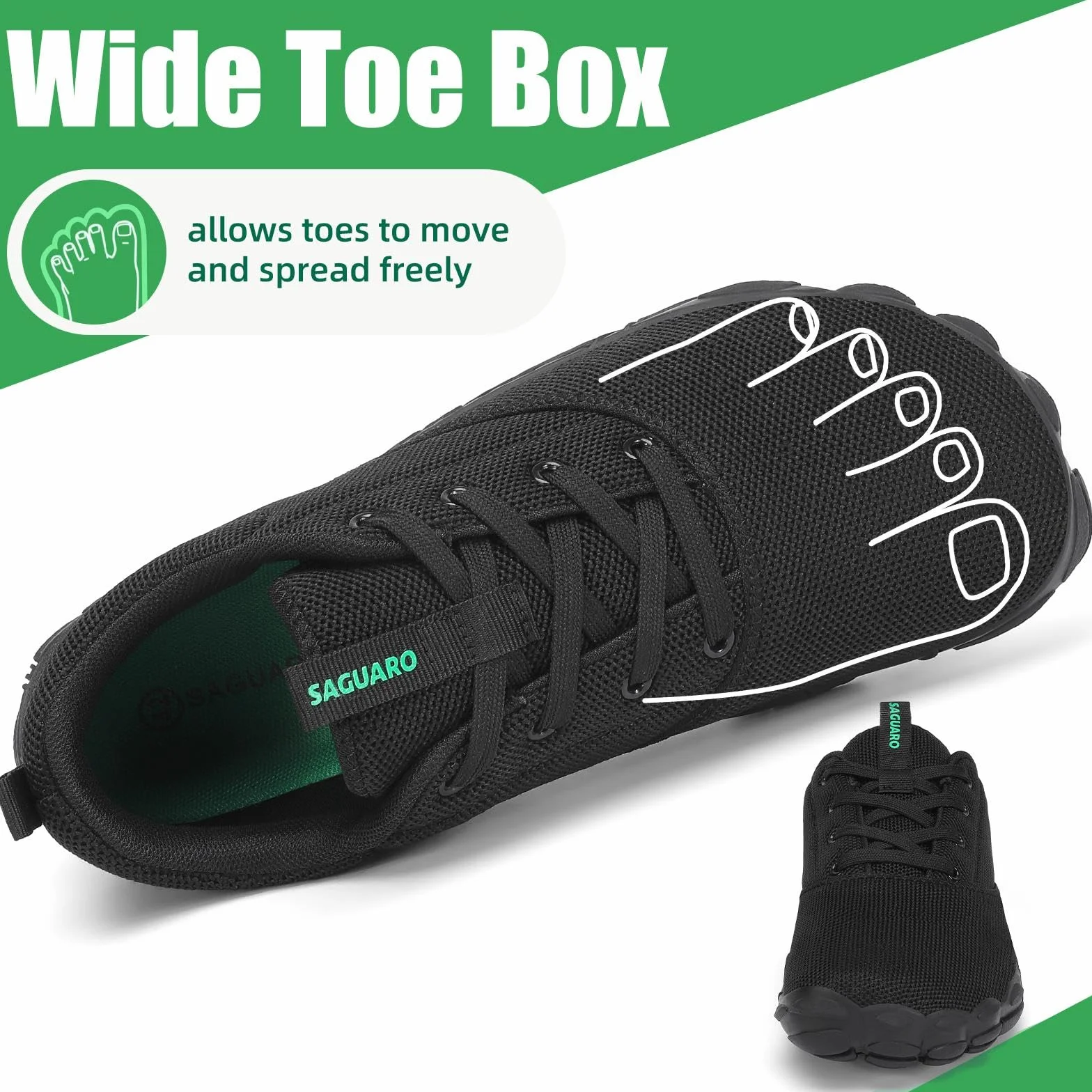 SAGUARO Unisex lekkie i antypoślizgowe minimalistyczne buty barefoot, rozmiary 36-48