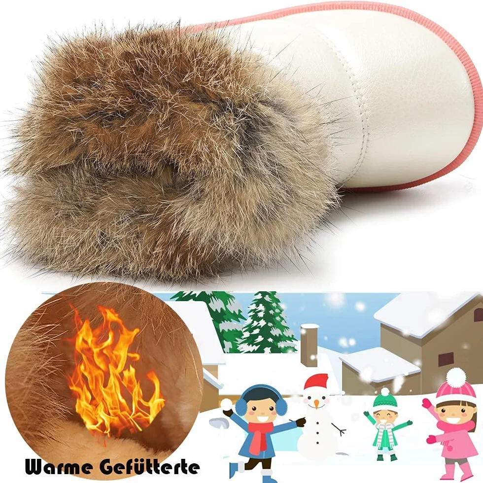 Gaatpot Dziecięce Kozaki Zimowe dla Chłopców i Dziewczynek, Buty na Śnieg z Ciepłą Podszewką, Krótkie Zimowe Kozaki 20-35