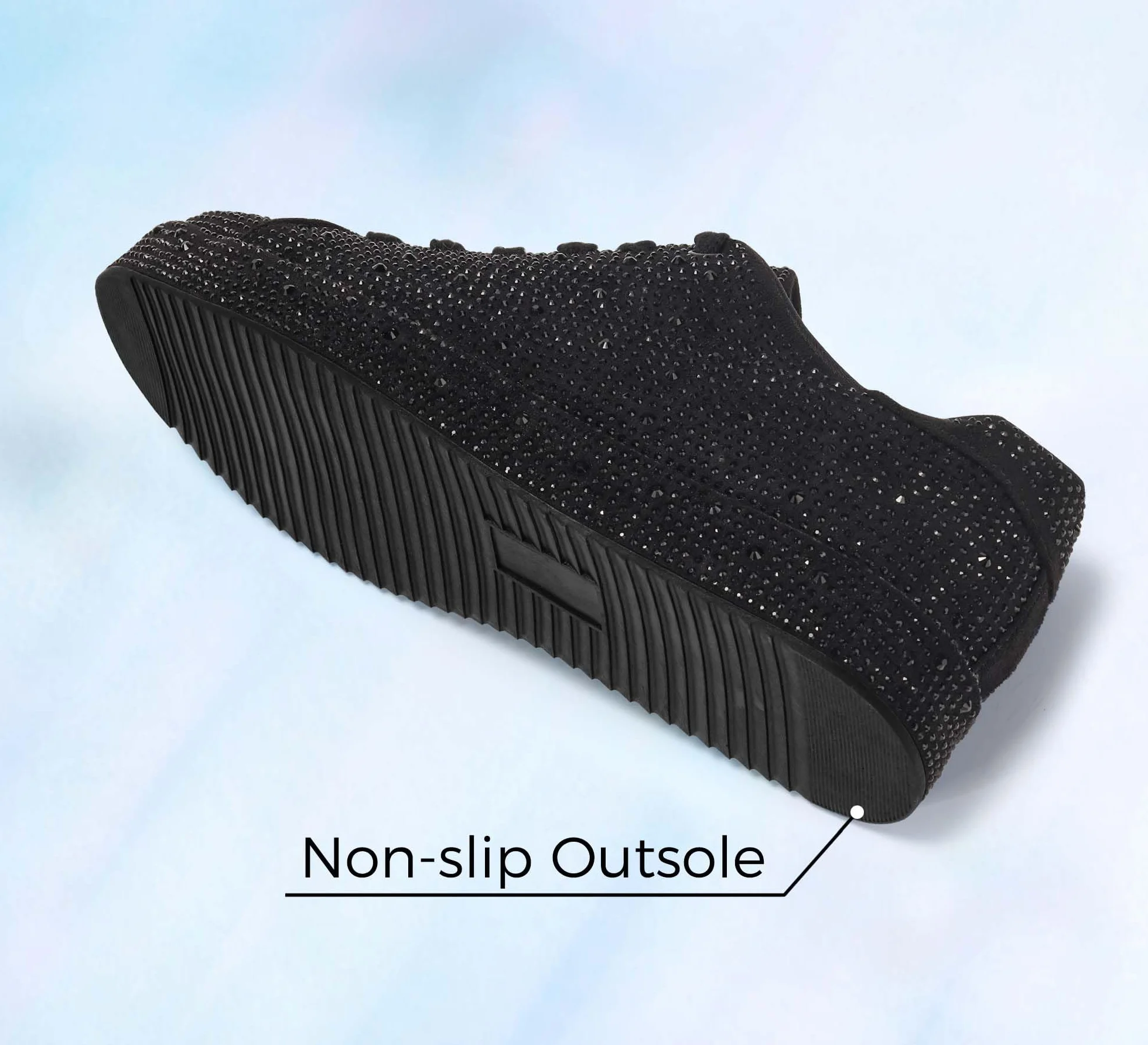LUCKY STEP Platforma Rhinestone Moda Brokatowe Trampki | Błyszczące Błyszczące Oszałamiające Ślubne Błyszczące Buty dla Kobiet