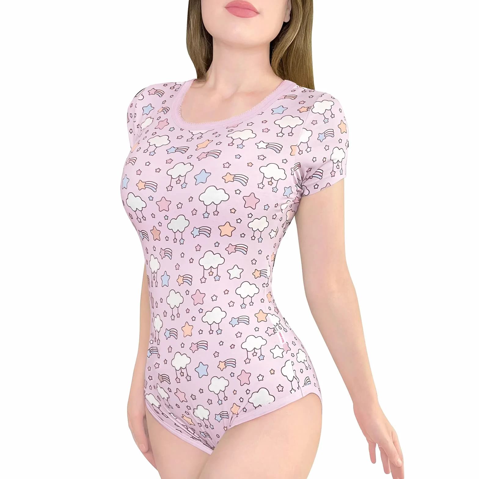 LittleForBig Bawełniany śpioszki Onesie Piżama Bodysuit - Pastelowe Niebo Bodysuit
