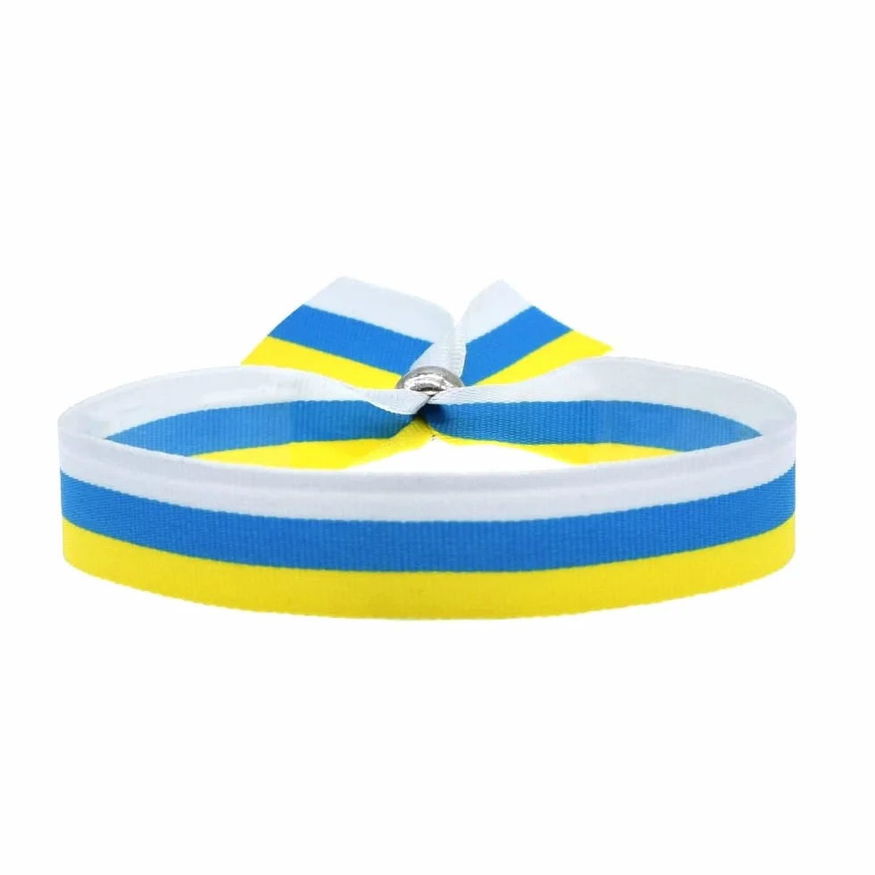 BDM - Regulowana tkaninowa bransoletka z flaga kanaryjska, dla kobiet i mezczyzn.