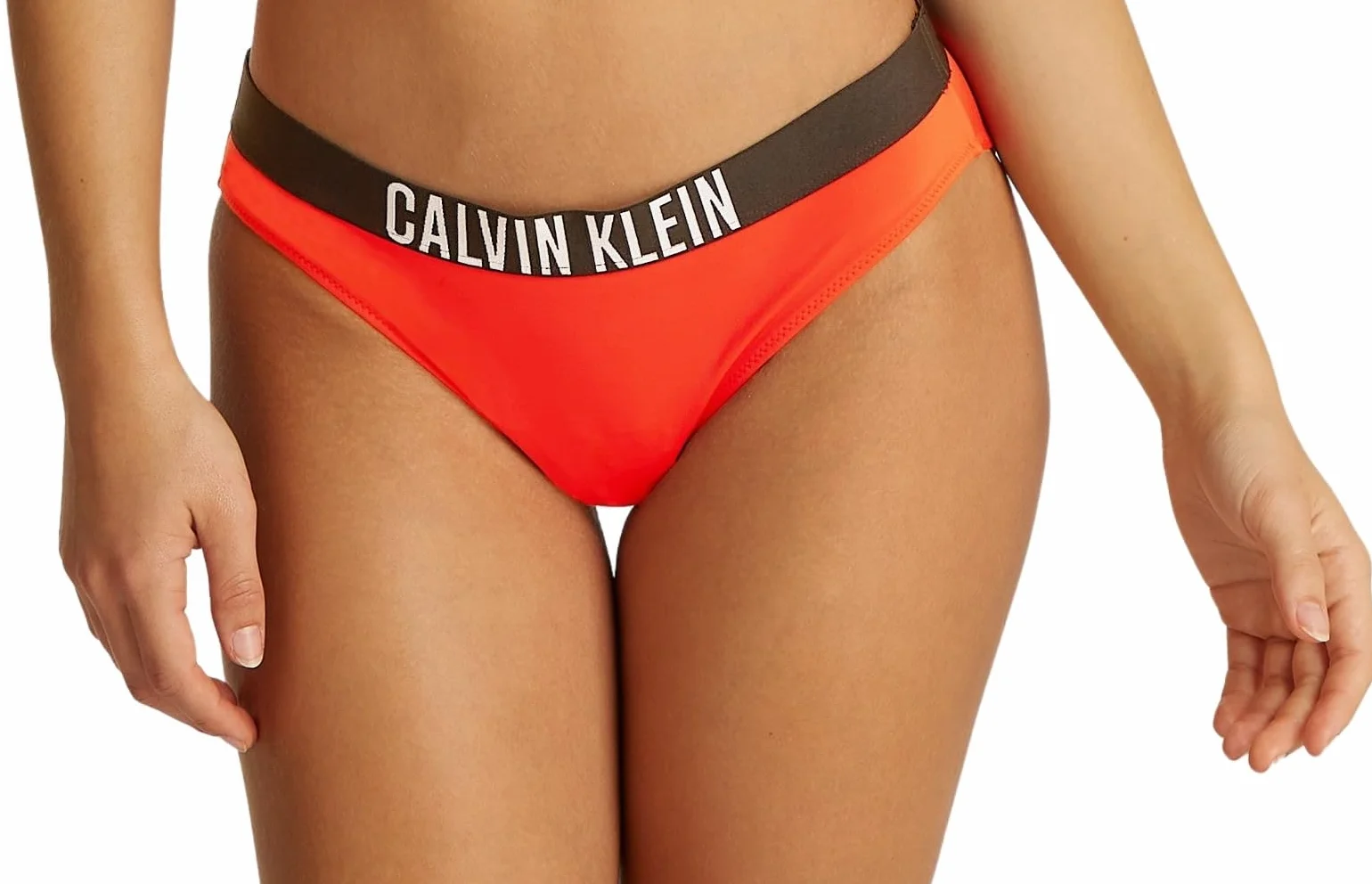CALVIN KLEIN BIKINI Damskie majtki kąpielowe, czerwone (Flaming Chili), 1XL, Czerwony (Flaming Chili), XL