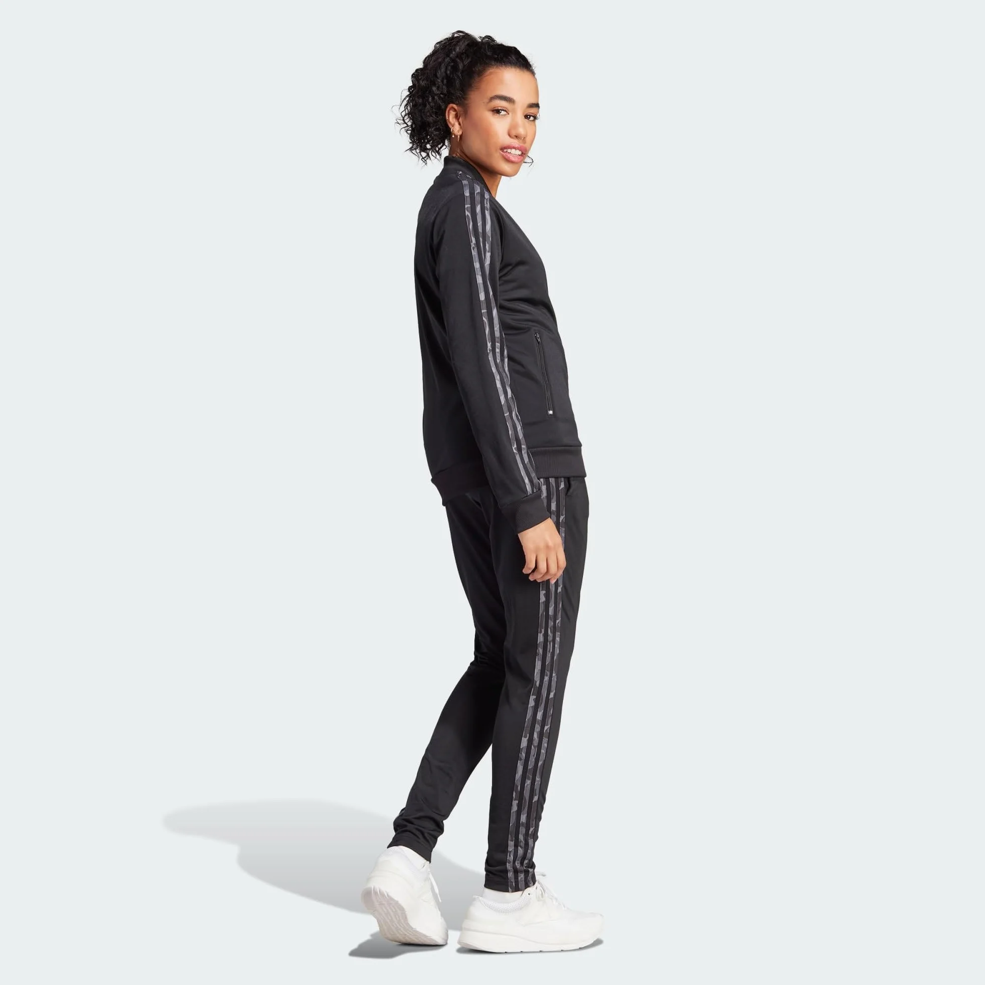 adidas Kobiety Essentials 3-Stripes Track Suit, Black/Multicolor, S
