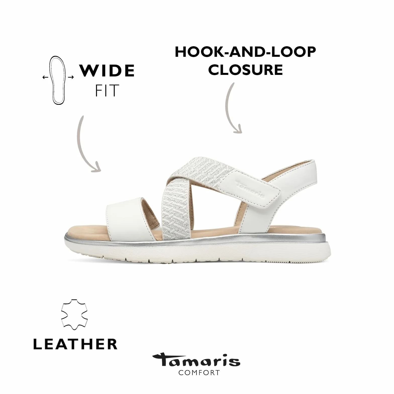 Tamaris Kobiety Tamaris Comfort Damen Flache SandaleSandał płaski