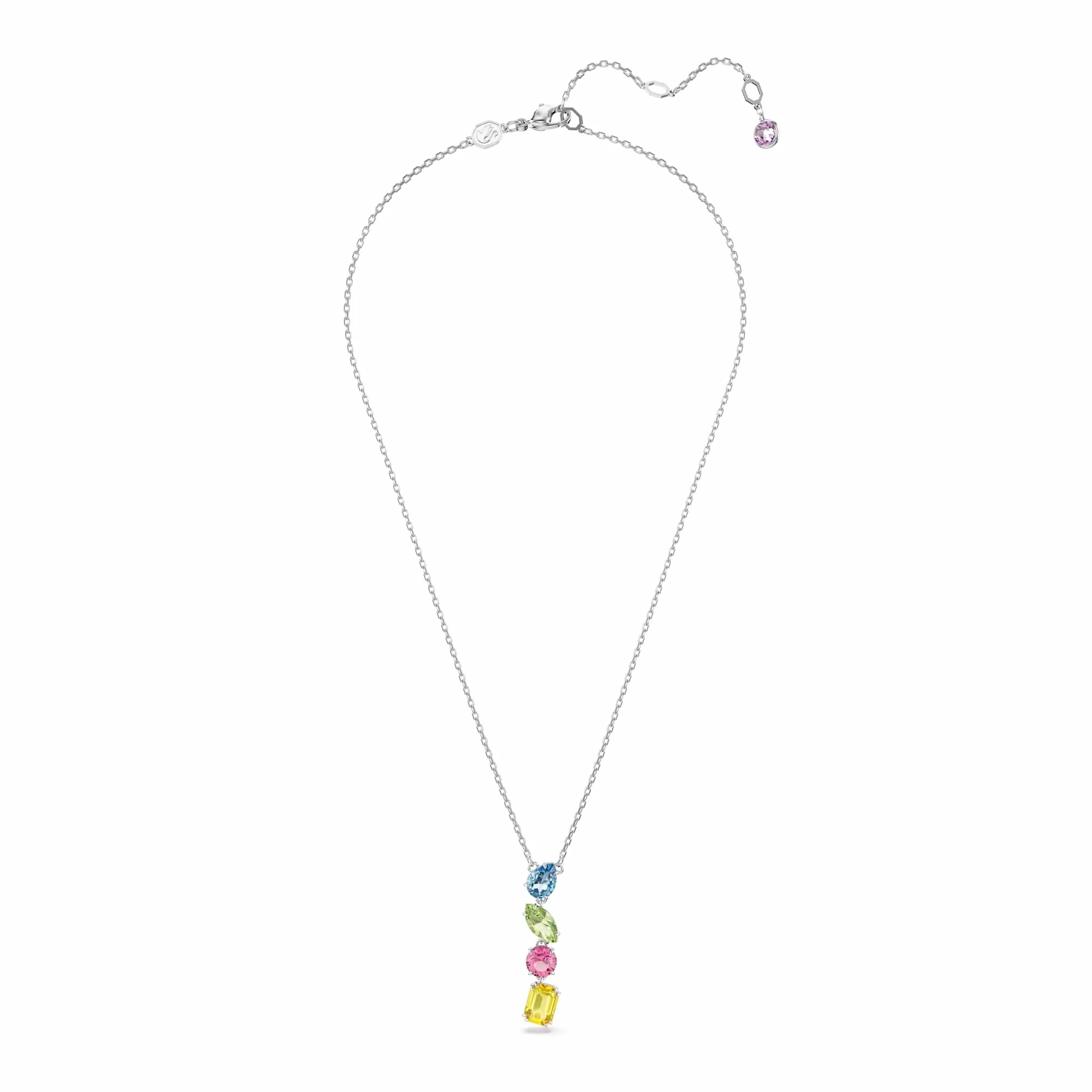 Swarovski Wisiorek Y Gema, Szlify różnorodne, Różnokolorowy, Powłoka z rodu