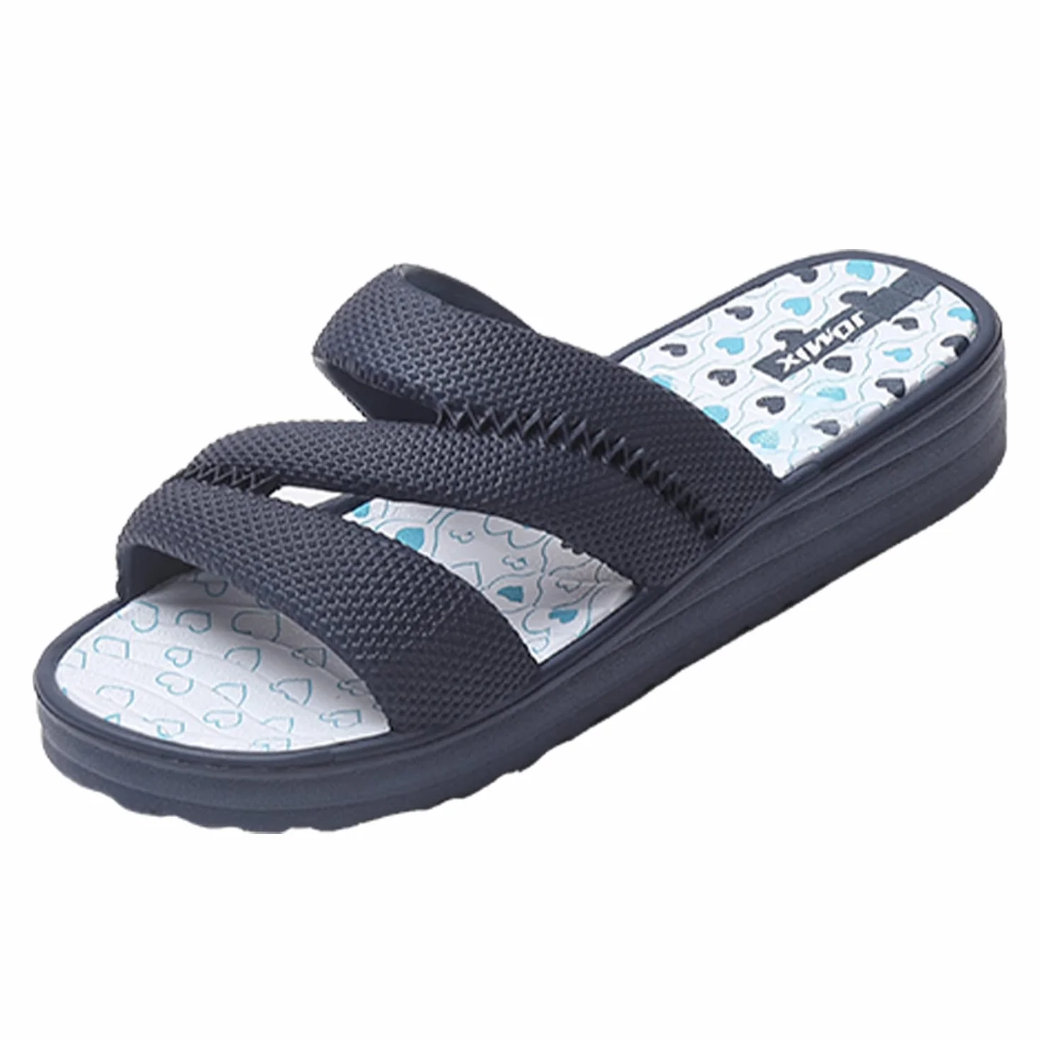 JOMIX Klapki damskie, letnie sandały z korkową wkładką, eleganckie, płaskie sandały plażowe, miękkie kwiaty, wędrówki, morze, plaża, kapcie