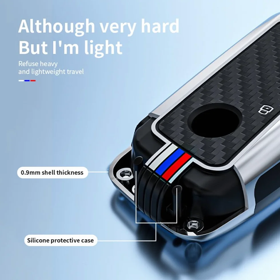 ontto Pasuje do BMW etui na kluczyki samochodowe BMW serii 2 U06 3 G81 M3 5 G60 7 G07 X1 U11 X5 F95 IX1 i4 2023-2025, metalowa osłona na klucze, etui ochronne, 4 przyciski