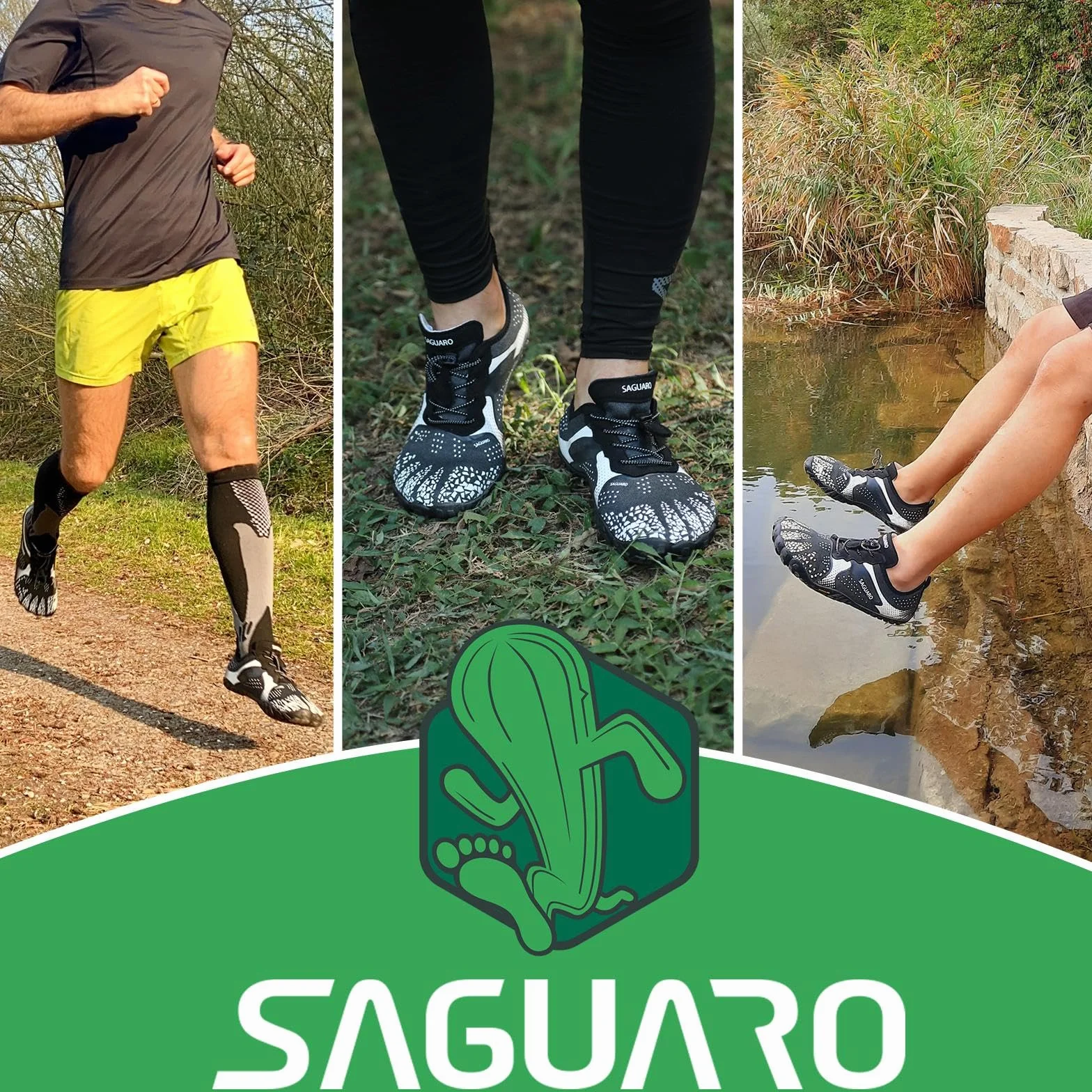 SAGUARO buty do biegania na szlak męskie damskie minimalistyczne buty sportowe na świeżym powietrzu i wewnątrz siłownia fitness piesze wycieczki, wspinaczka, chodzenie barefoot buty wodne