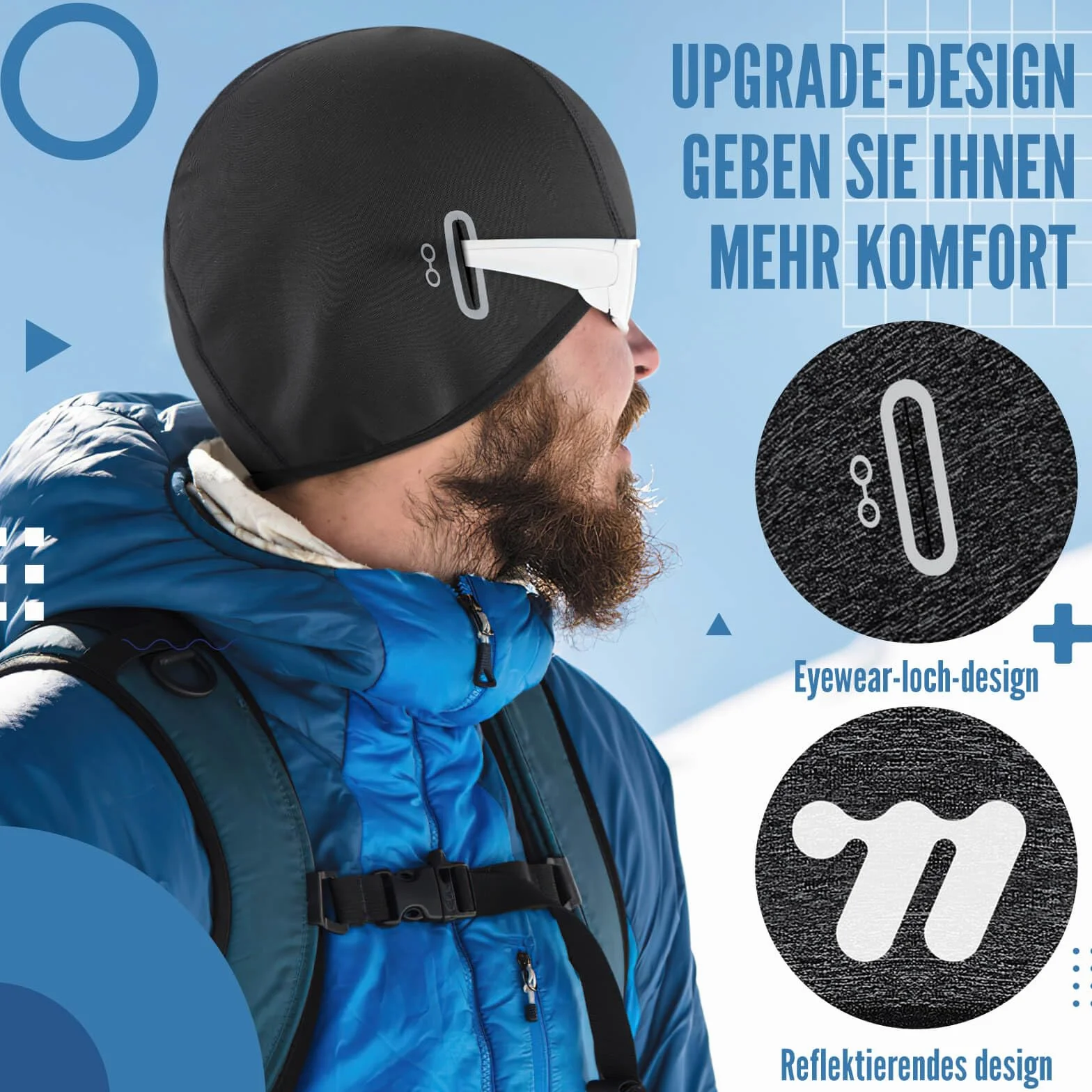 WESTGIRL Czapka rowerowa, czapka pod kask dla mężczyzn i kobiet, ciepła, wiatroszczelna czapka zimowa, czapka sportowa ogrzewacz do biegania, jazdy na rowerze, jazdy na nartach, snowboardzie i motocyklu