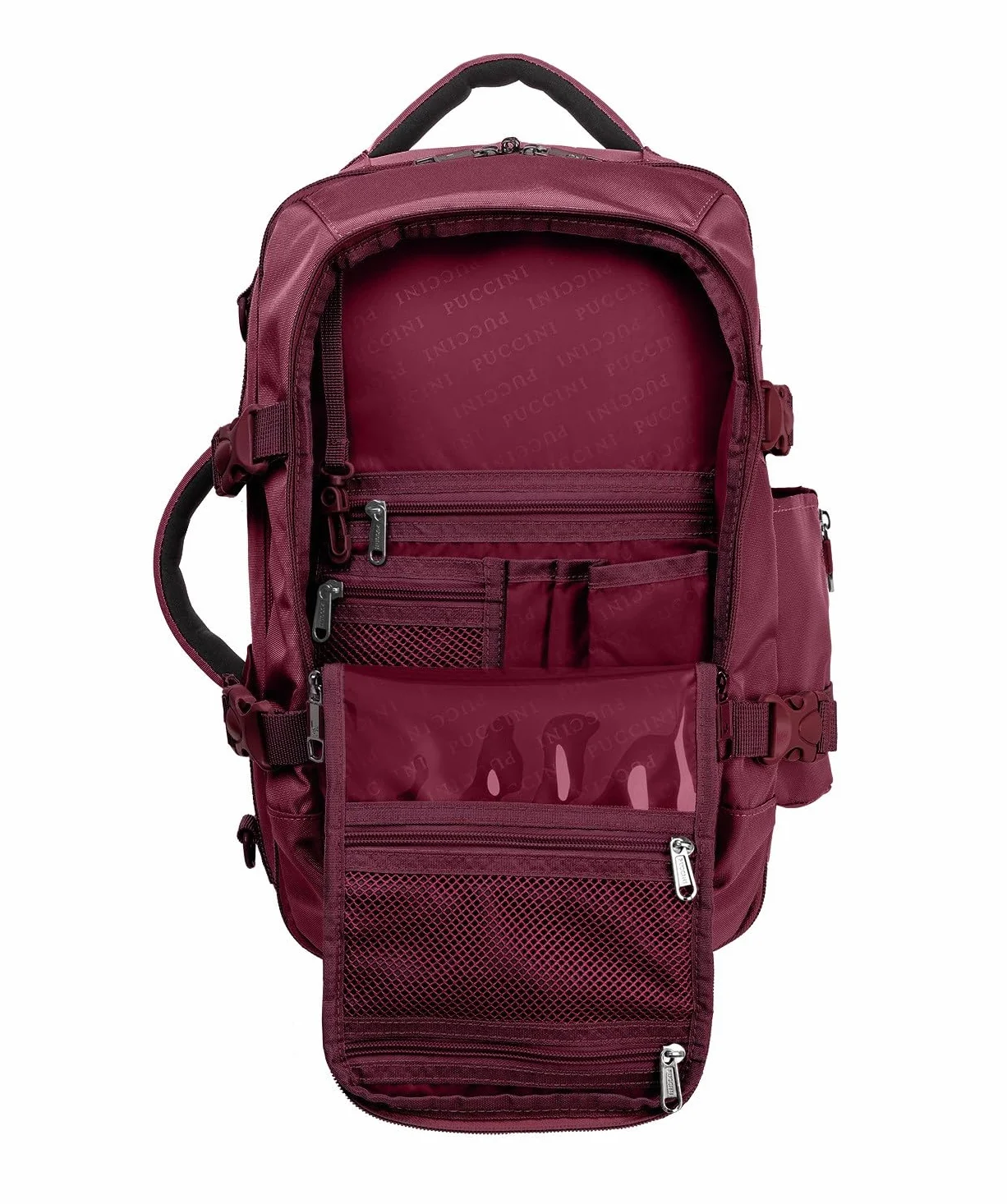 PUCCINI Easy Pack plecak wielofunkcyjny, czerwony (Weinrot), 40x20x25 cm (18 l), 40x20x25 cm (18 L)