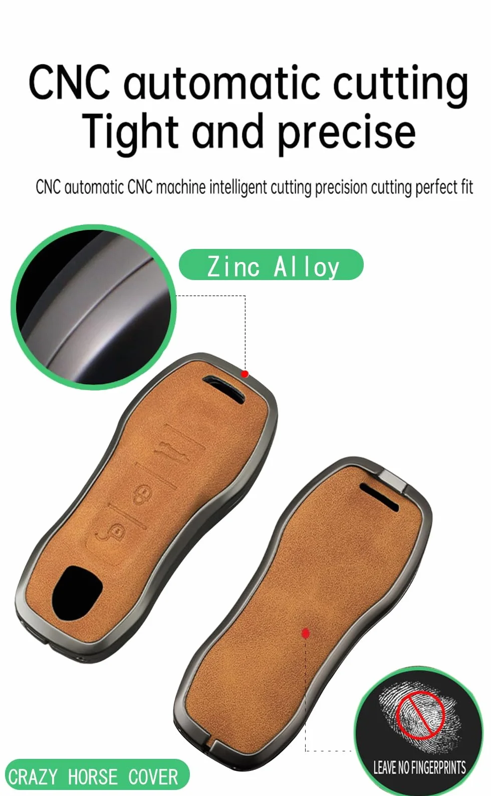 Miękka skóra Smart Control pokrowiec na kluczyk samochodowy kompatybilny z Porsche Cayenne Coupe 2021 Panamera Carrera Taycan 971 982 9YA 2022-2025 etui ochronne ze stopu cynku 3 przyciski-A2
