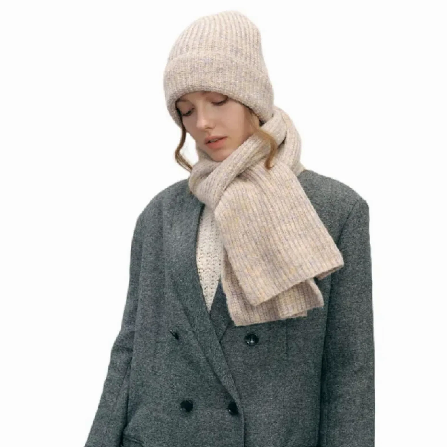 Czapki Czapki Skullies Czapki Beanie 2-częściowy Zestaw Szalik Kobiety Mężczyźni Moda Gruba Ciepła Czapka Narciarska Czapka Z Daszkiem