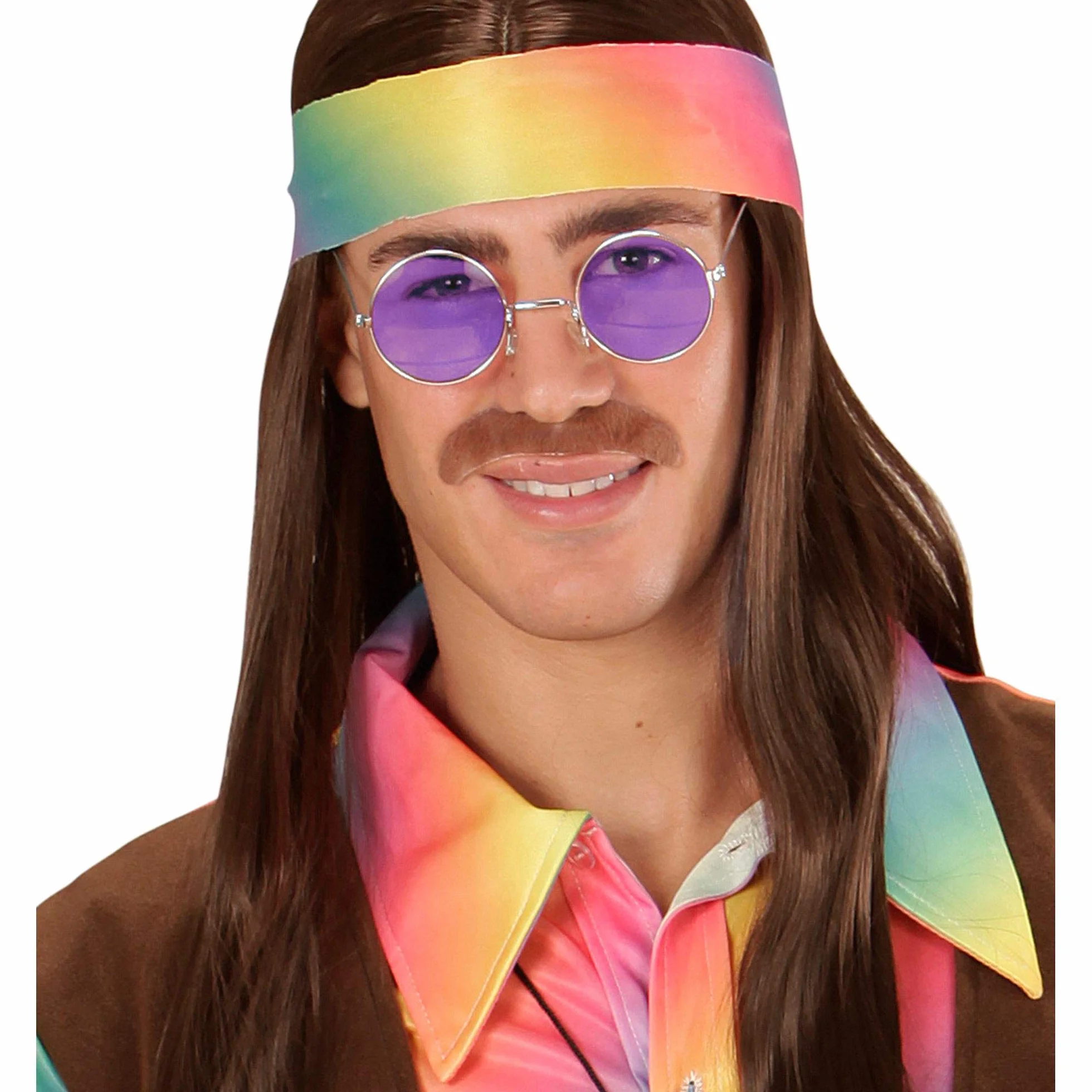 W WIDMANN MILANO Party Fashion - okulary 70s, z kolorowymi soczewkami, okulary hippie, gwiazda pop, karnawał