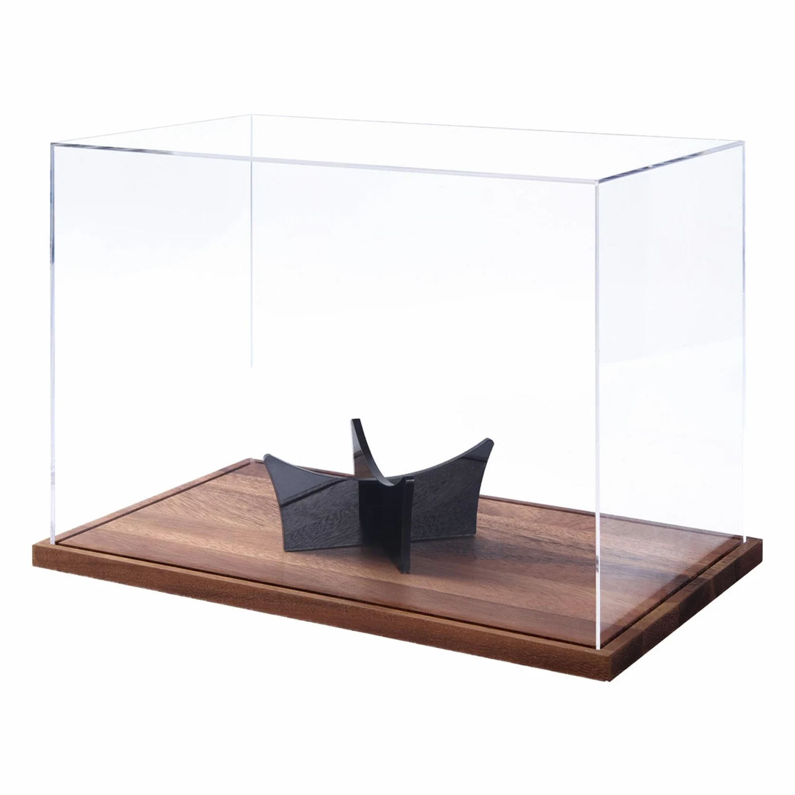 Gablota Akrylowa | Przezroczysta z Drewnianą Podstawą 30 x 20,8 x 17,8 cm,Podstawka Ekspozycyjna Kolekcjonerska - na lalki modele do sklejania pamiątki figurki akcji posągi do