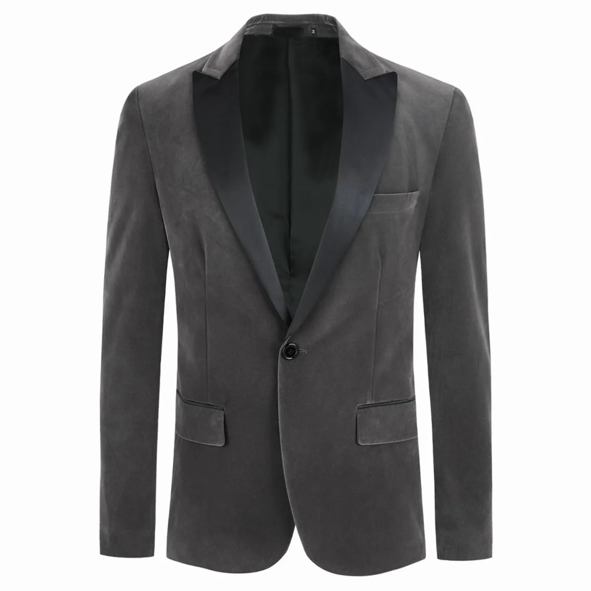 Allthemen Garnitury męskie Blazer Slim Fit Velvet One Button Suit Smoking Kurtka