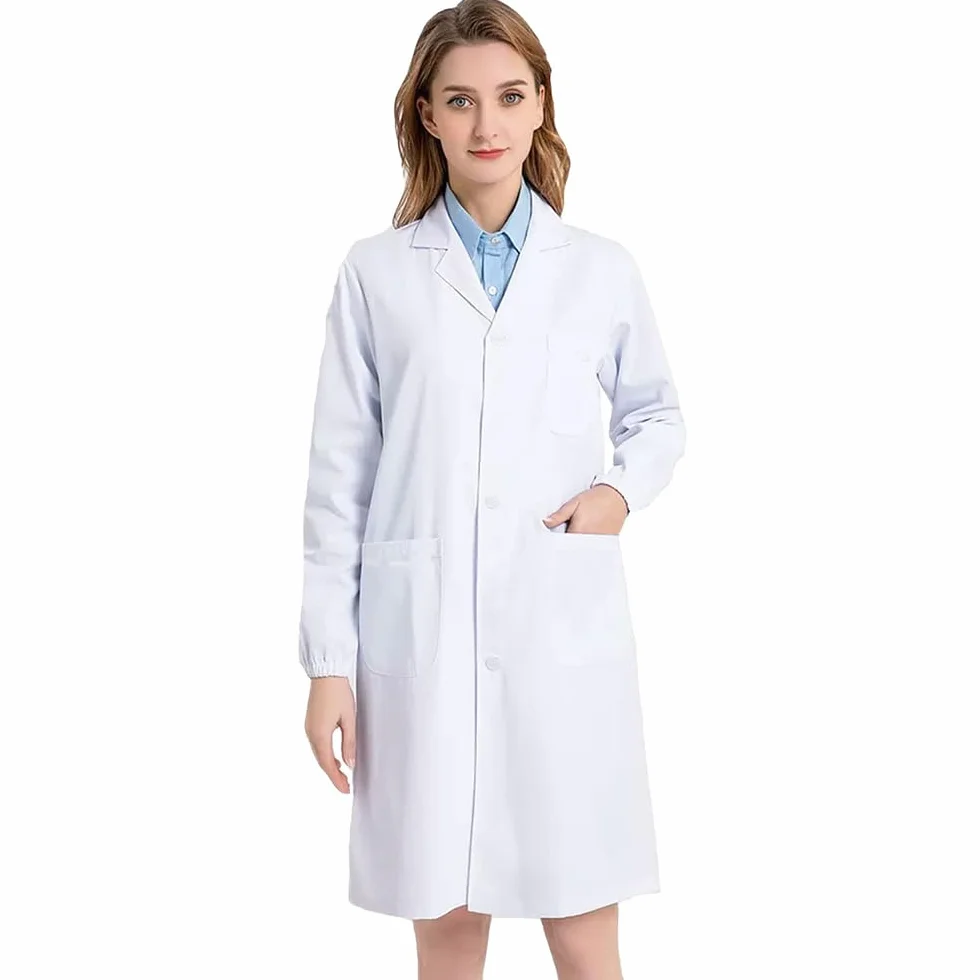 Voarge Biała sukienka do laboratorium medycznego, laboratorium chemicznego dla studentów, pielęgniarki, do szkoły, do pracy Cosplay