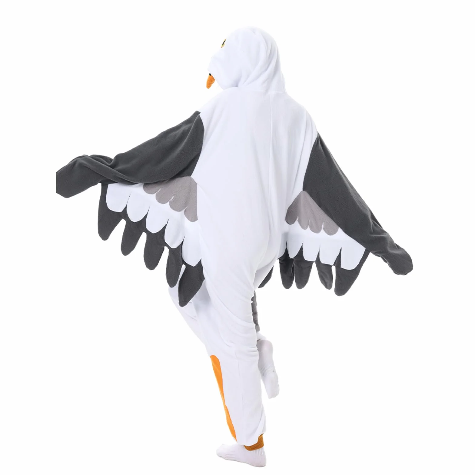 LANFAN Onesie kostium mewy dla dorosłych piżama, dla mężczyzn i kobiet, unisex, Cosplay, zwierzęta, pluszowa bielizna nocna, kombinezon na Halloween, kombinezon dla mężczyzn i kobiet