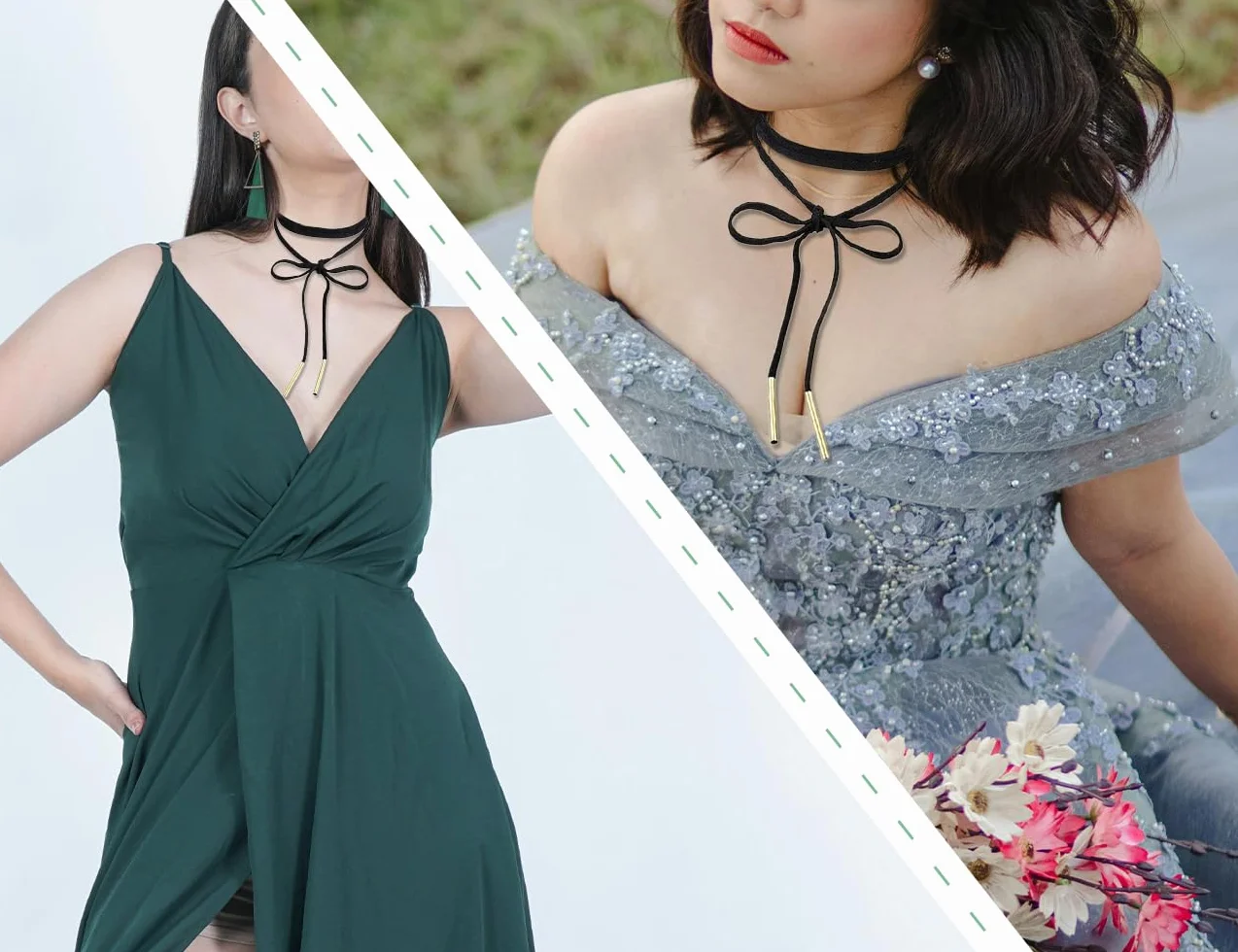 Naszyjnik choker dla kobiet naszyjnik damski gotycki styl z kokardą ze stretchem choker damski naszyjnik damski do domu, na imprezę wakacyjną (154 cm, czarny)