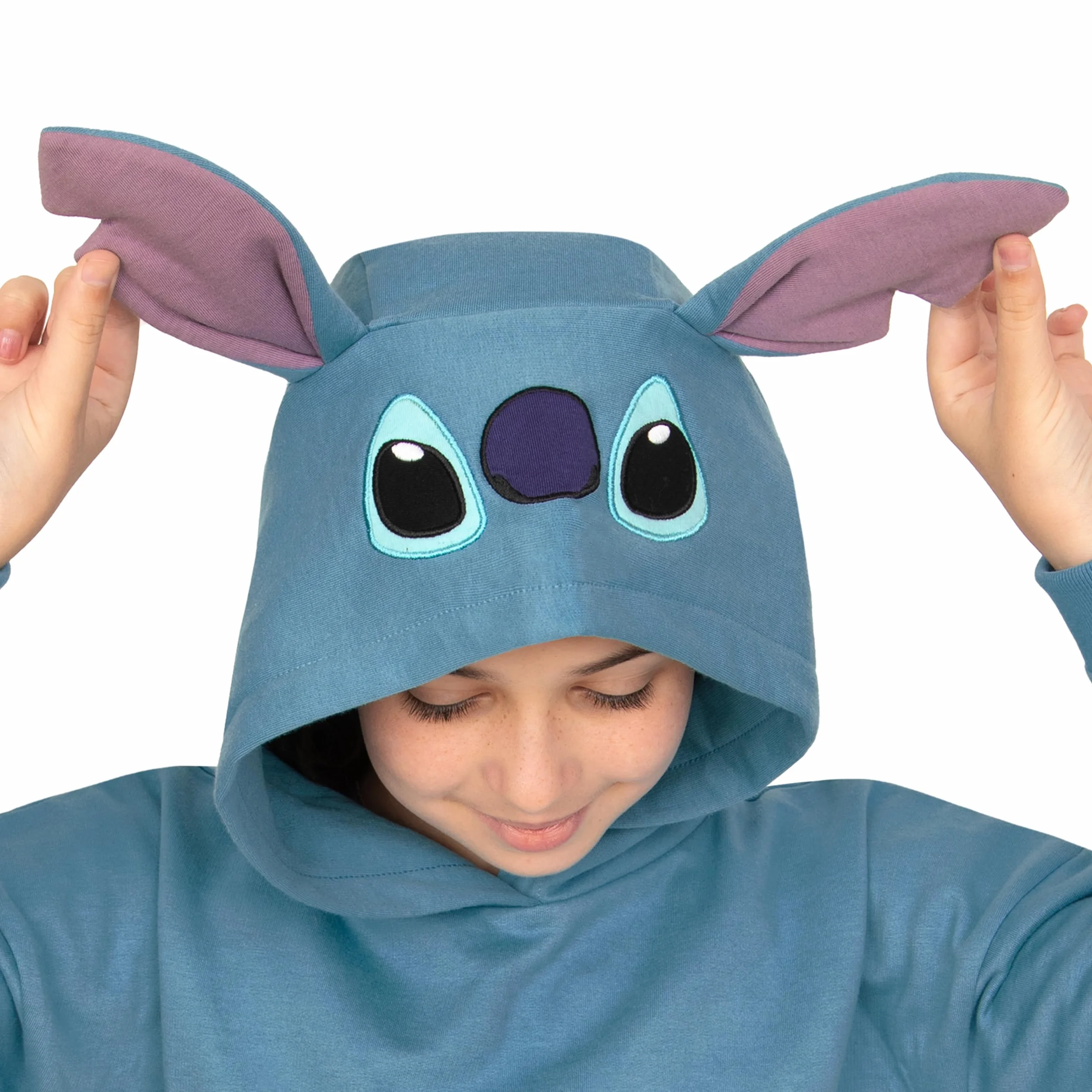 Disney Bluza Z Kapturem Lilo I Stitch, Długa Bluza Dziecięca, Sweter Stitch Z Uszami 3D, Bawełniana Odzież Dla Dziewczynek