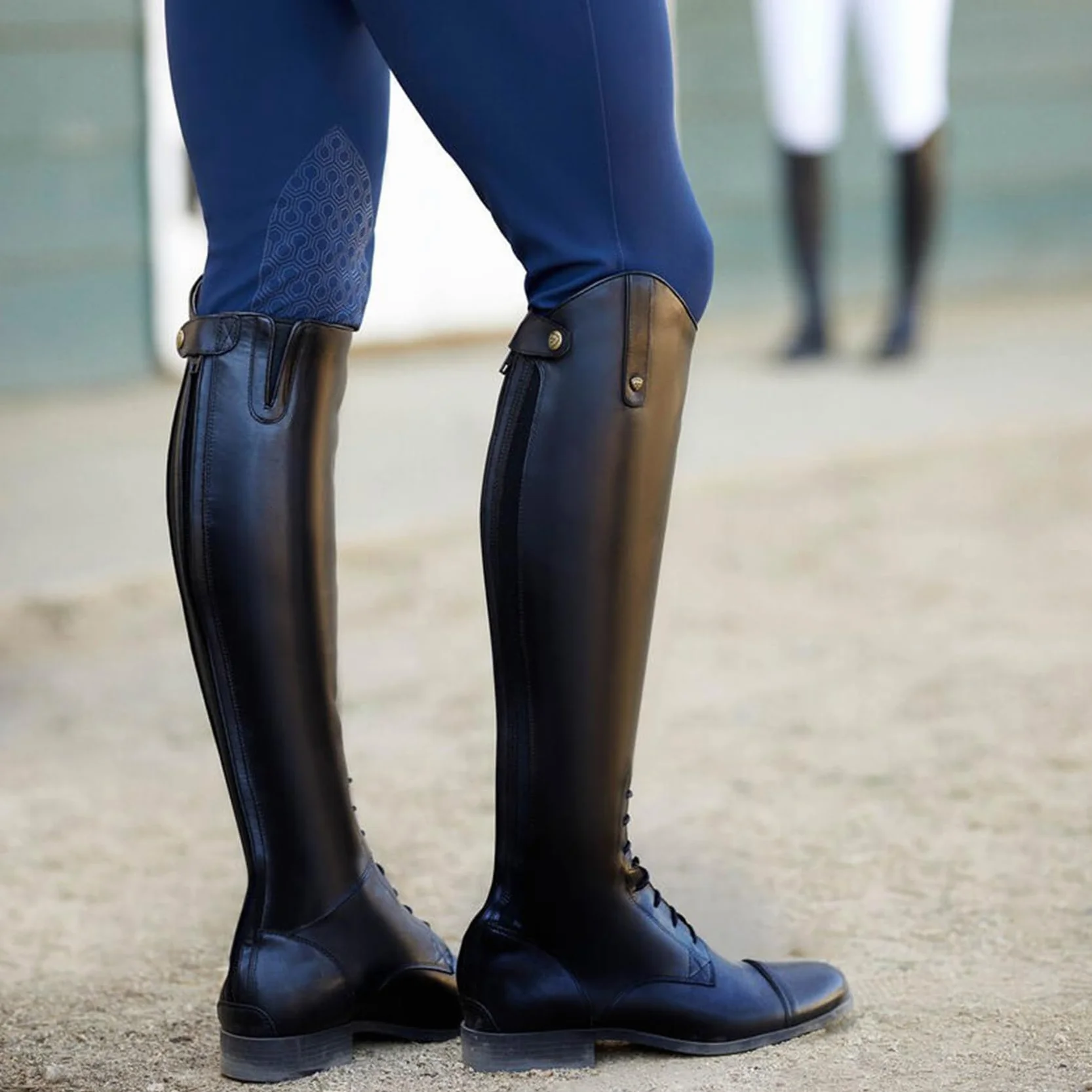 Kobiety Mężczyźni Buty Jeździeckie Retro Sznurowane PU Skórzane Buty Rycerskie Na Zewnątrz Jazda Długie Buty dla Początkujących