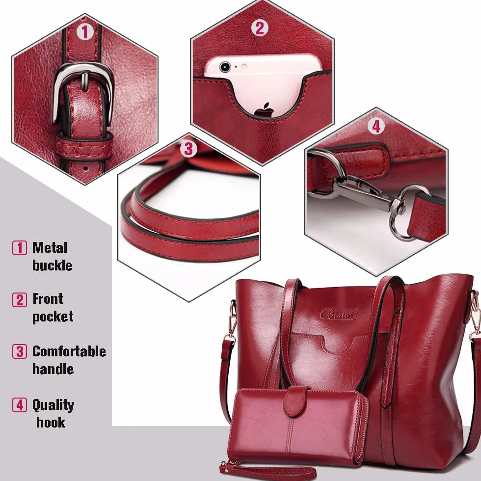 BestoU Torebka damska Shopper torba na ramię niebieska torba na ramię damska portfel torba do przenoszenia duża damska torebka Tote