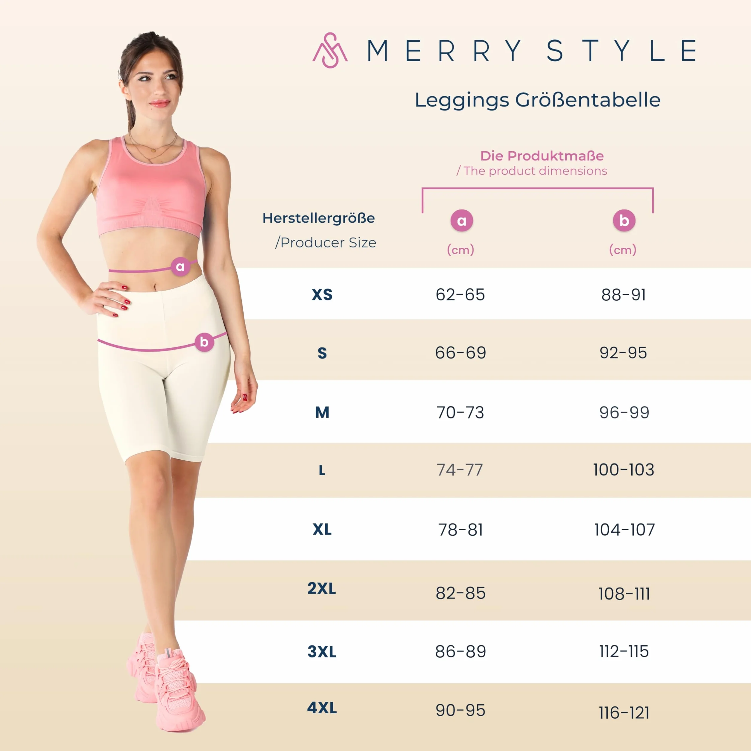 Merry Style Krótkie Bawełniane Legginsy Damskie MS10-200