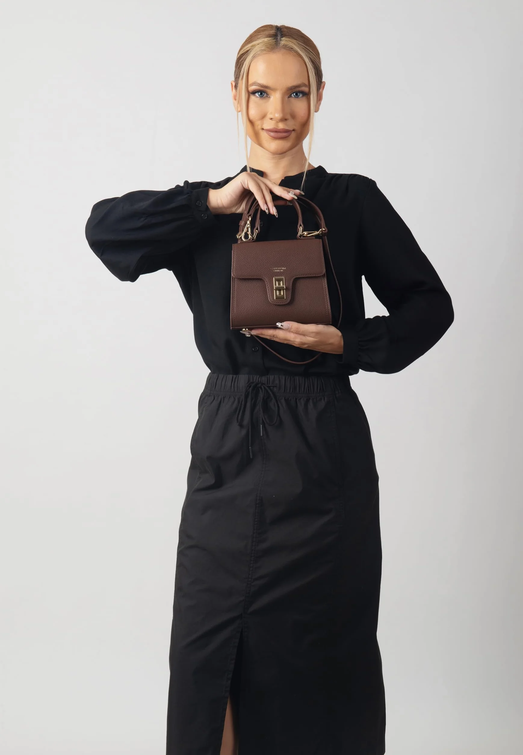 Carlheim, Kolekcja Skagen Genuine Leather Handbag, Chloe Genuine Leather Handbag (Brown), Brązowy, 70AA