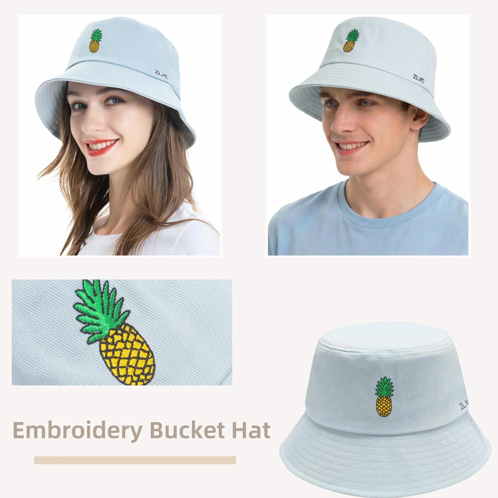 ZLYC Unisex moda haftowane czapki wędkarskie letnia czapka outdoorowa dla nastolatków