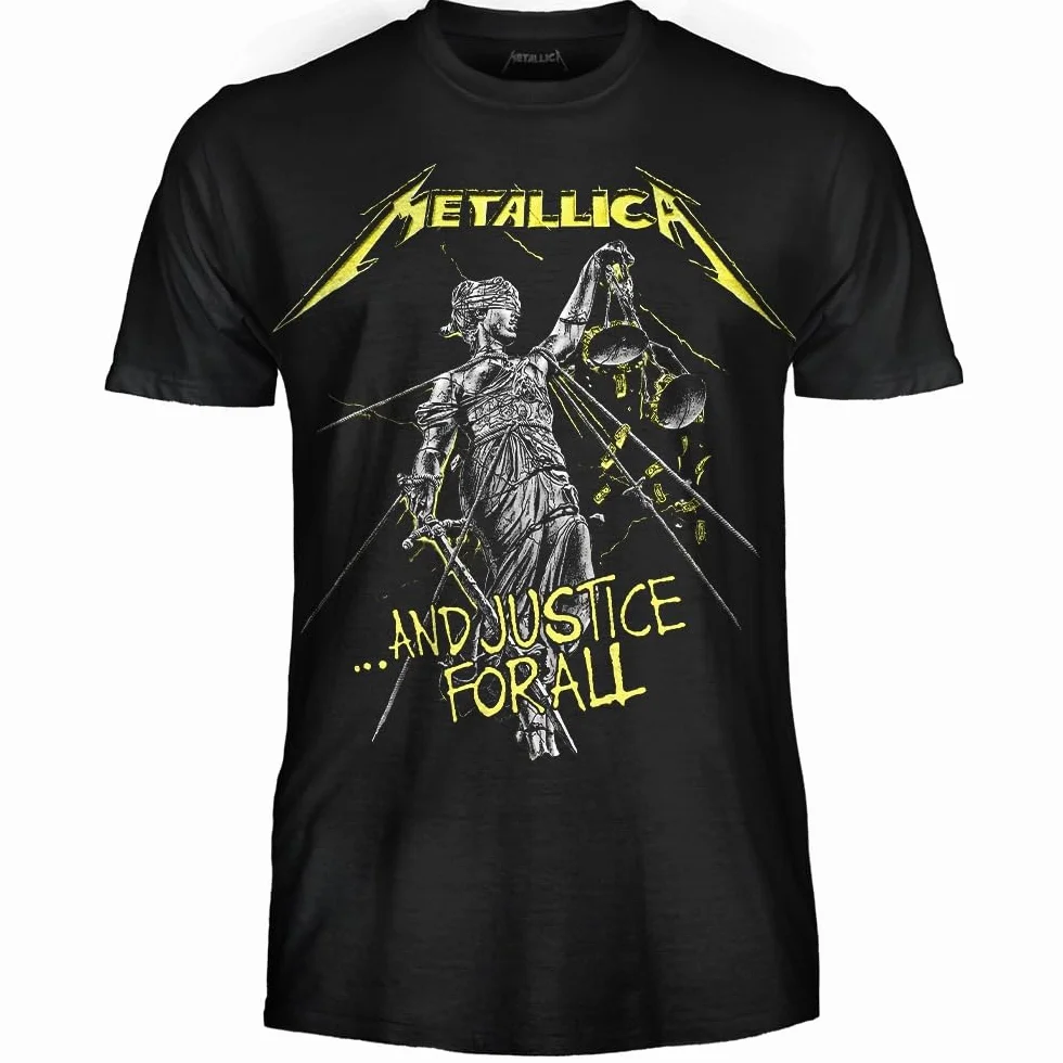 Metallica T-shirt And Justice for all. Oficjalna koszulka rockowa z zespołu Heavy Metal, koszulka unisex dla dorosłych chłopców.