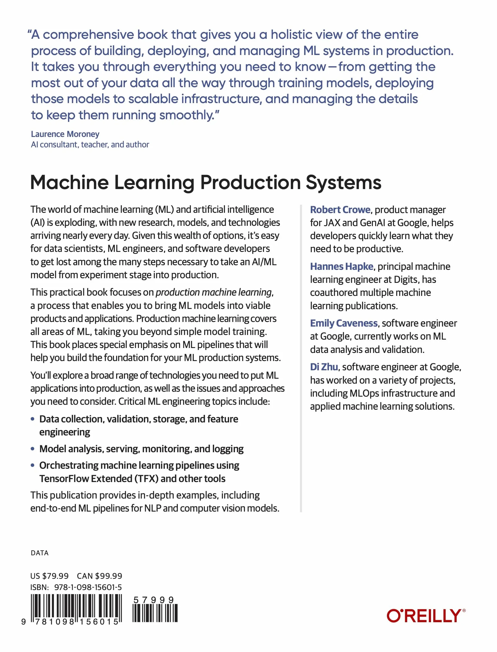 Machine Learning Production Systems: Engineering Machine Learning Models and Pipelines