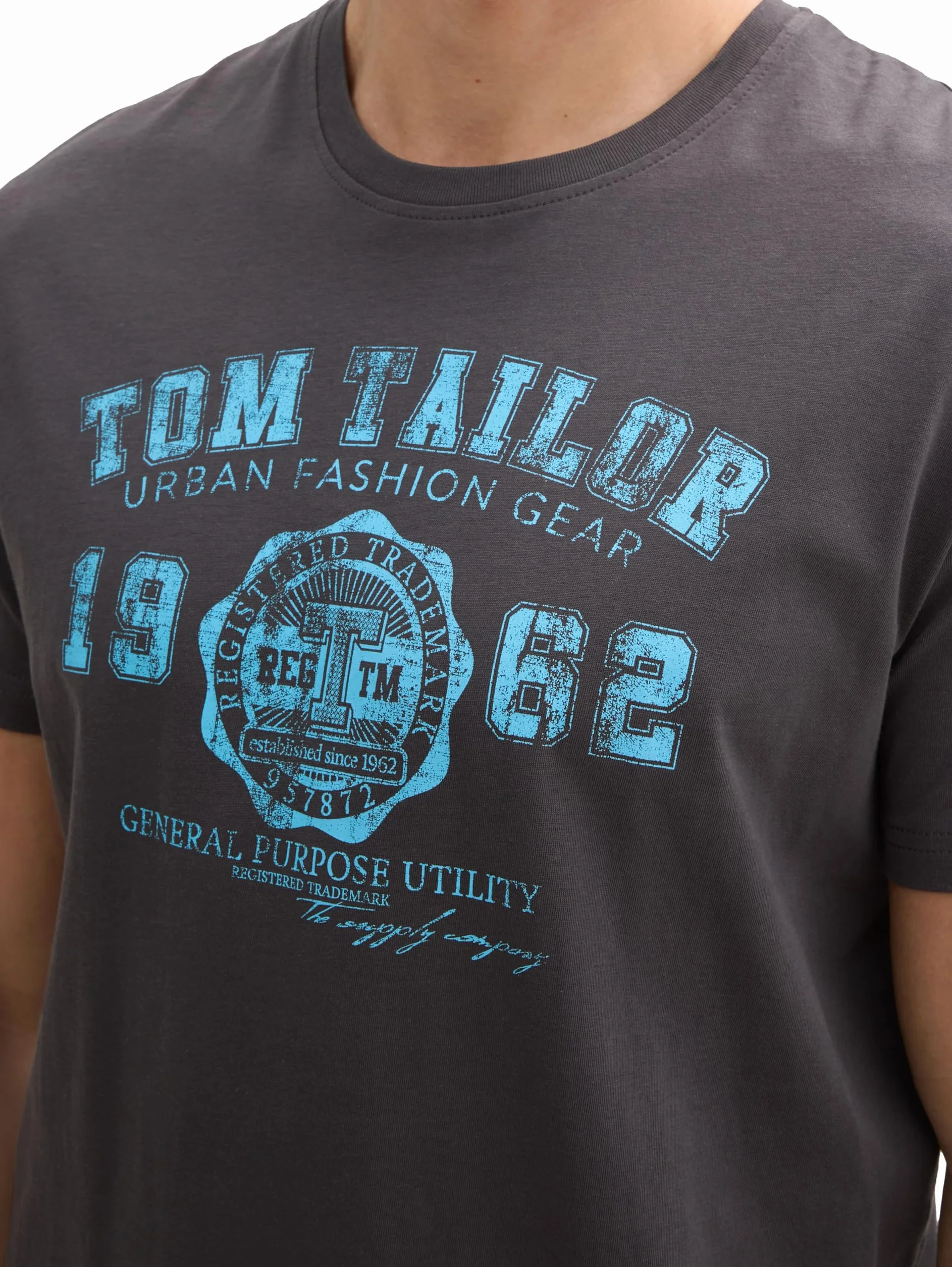 TOM TAILOR 1008637 T-shirt z nadrukiem logo Mężczyźni