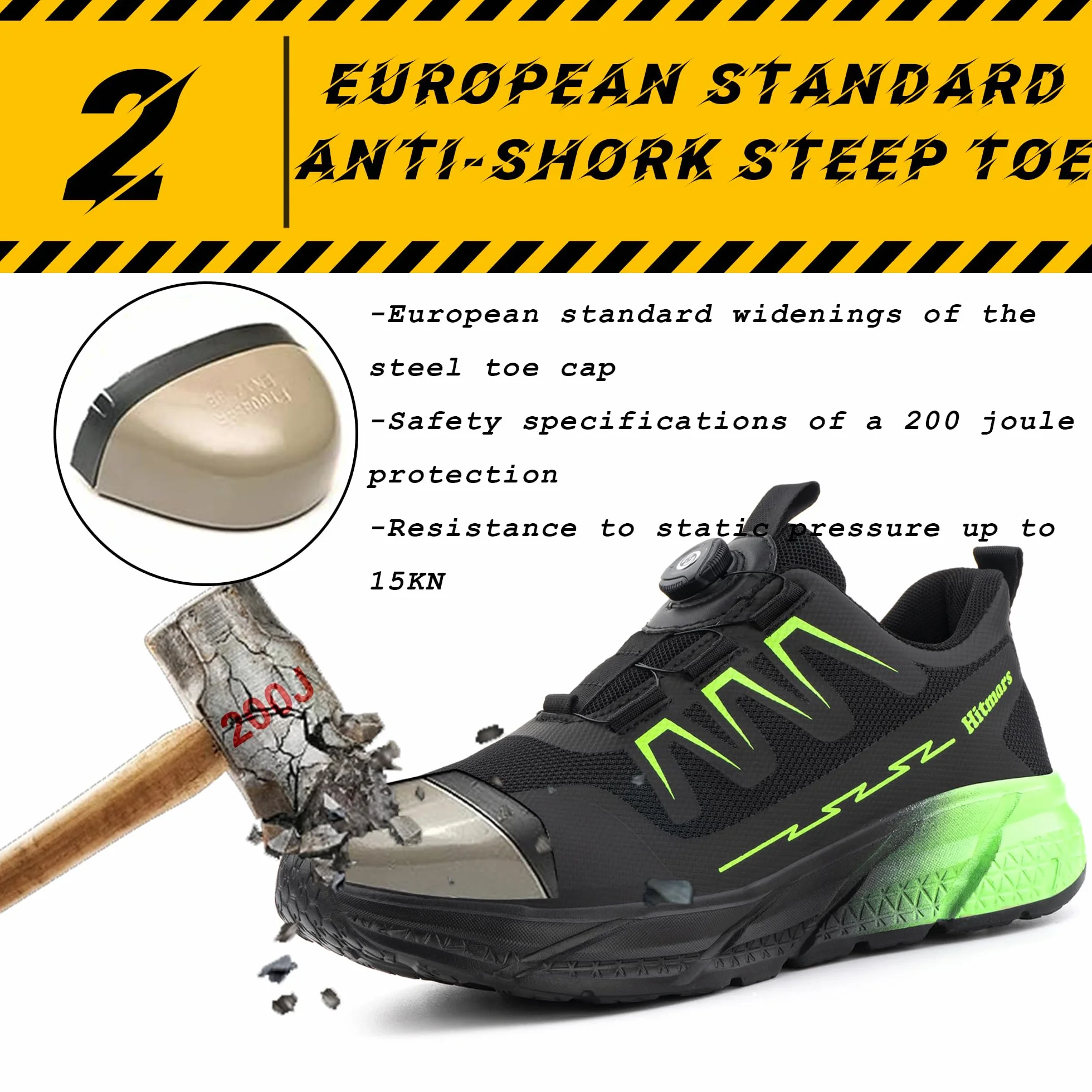 Unisex buty ochronne ze stalowym noskiem rozm. 37-46