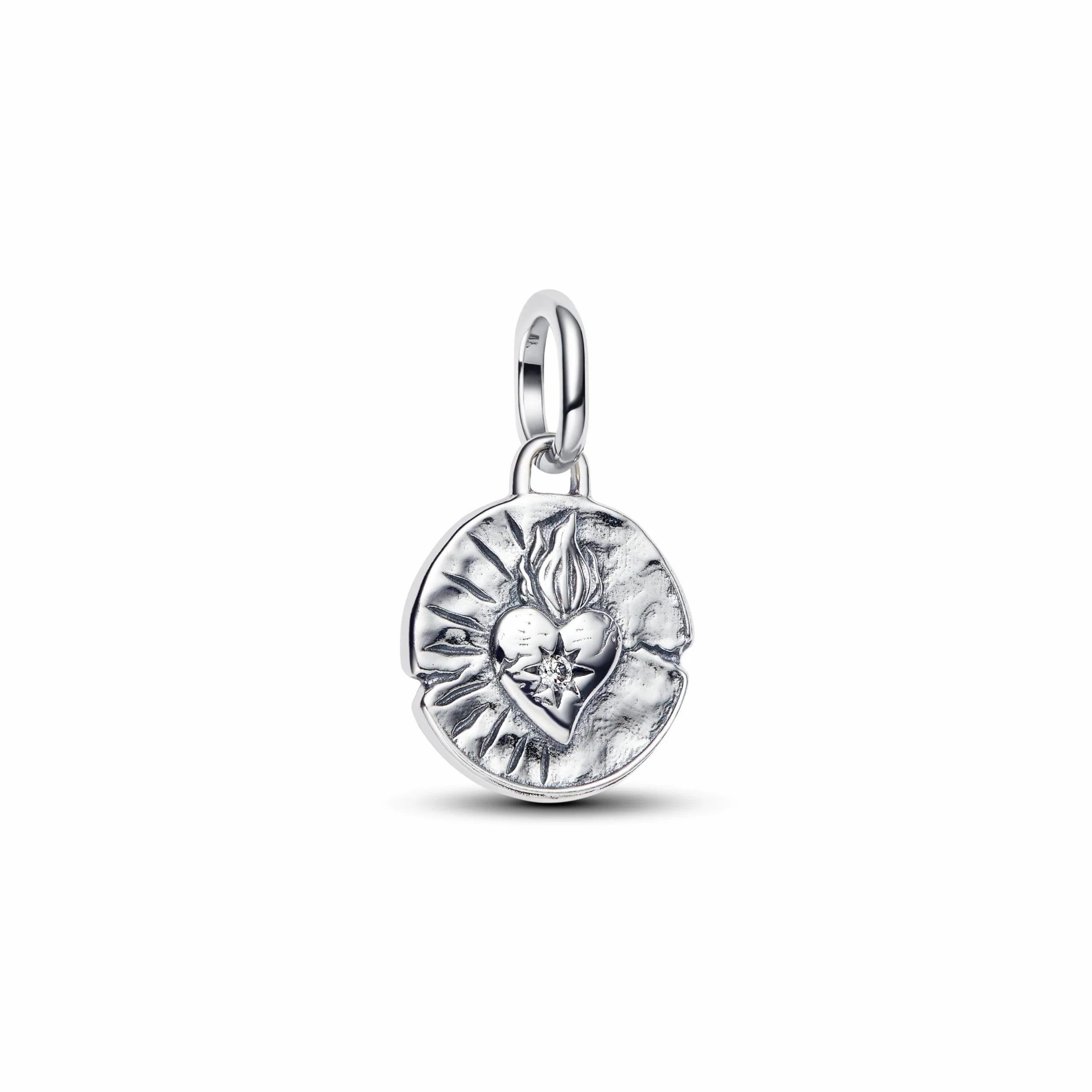 PANDORA ME Charm-medalion w kształcie serca ze srebra sterling z cyrkonią, kompatybilny z Me i Moments, 793975C01