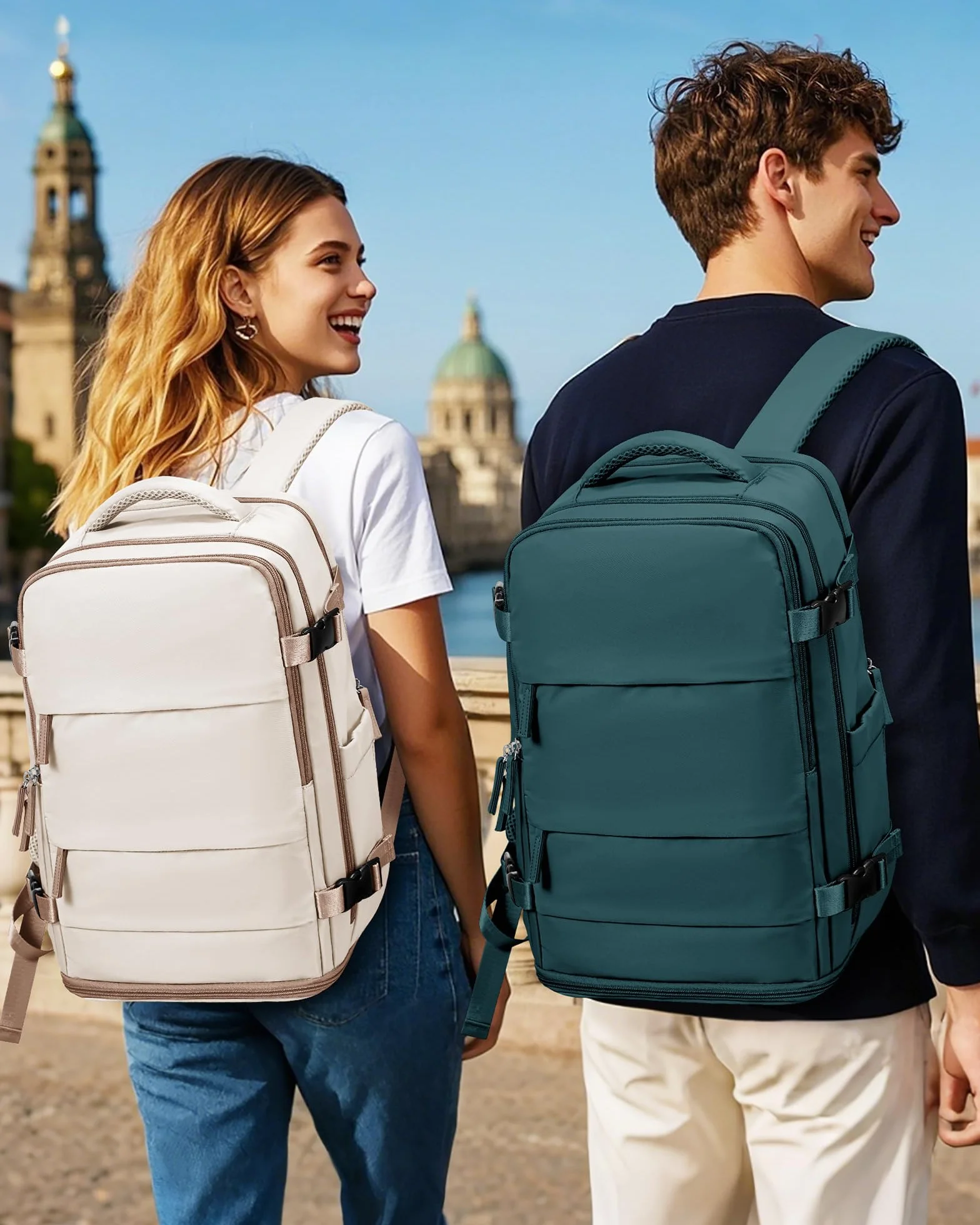 SZLX Torba Kabinowa Ryanair 40x20x25 na Bagaż Podręczny z Kieszenią na Laptopa Plecak Podróżny dla Kobiet Plecak Podróżny Easyjet Bag 45x36x20 Plecak Damski Miejski Wodoodporny Plecak Samolotowy